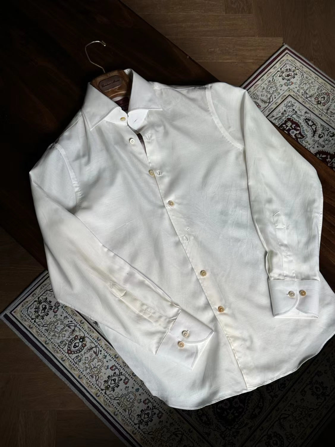 MTO Beige Silk Cotton Blending Shirt