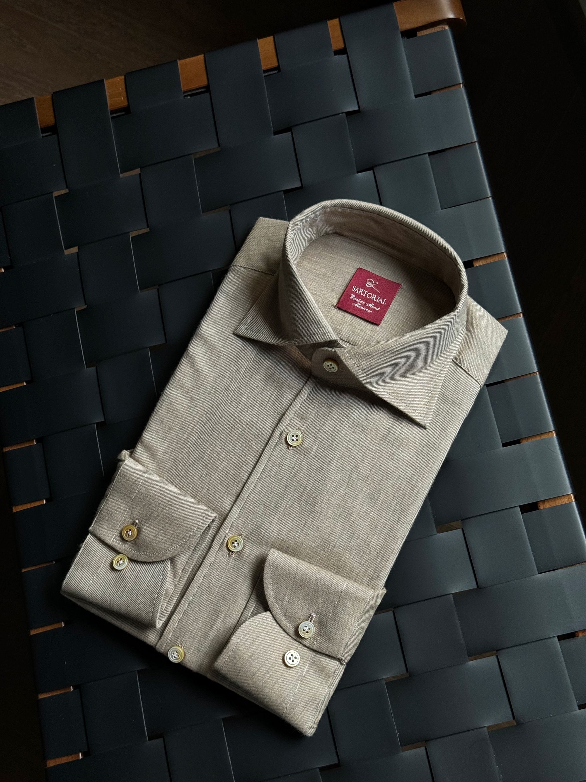 MTO Hand Stitched Light Camel Blending Shirt