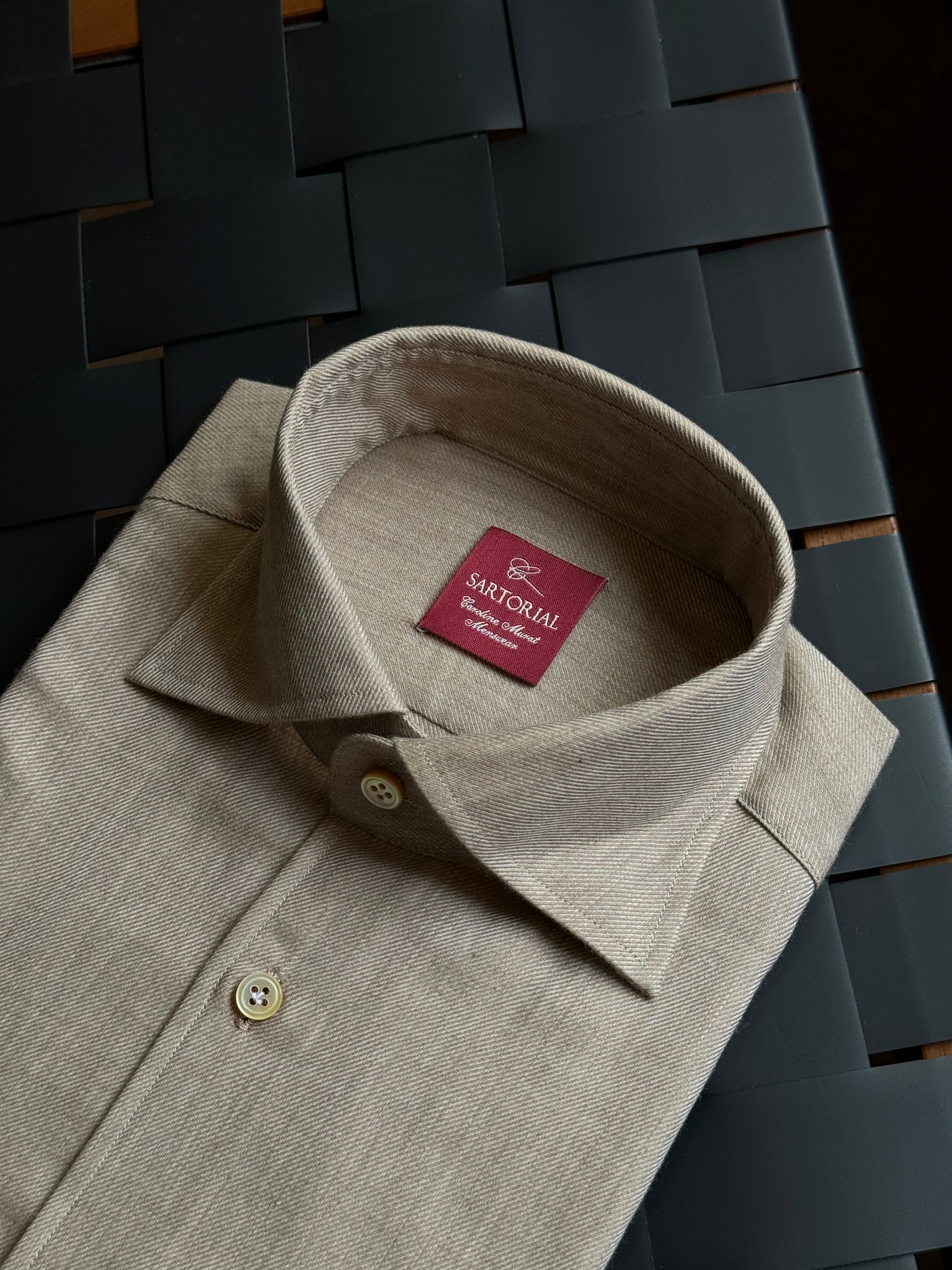 MTO Hand Stitched Light Camel Blending Shirt