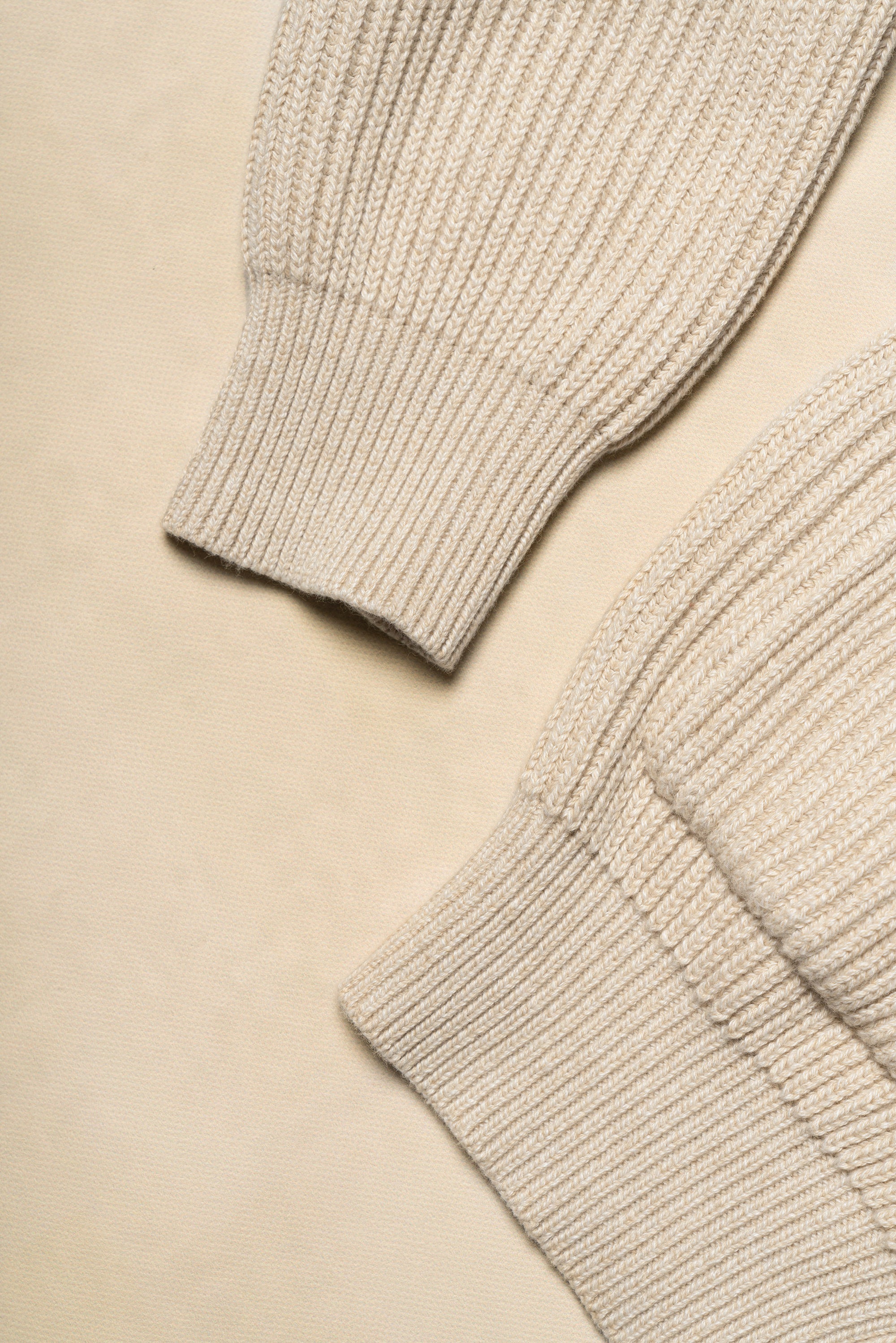 Beige Shawl Lapel Cardigan