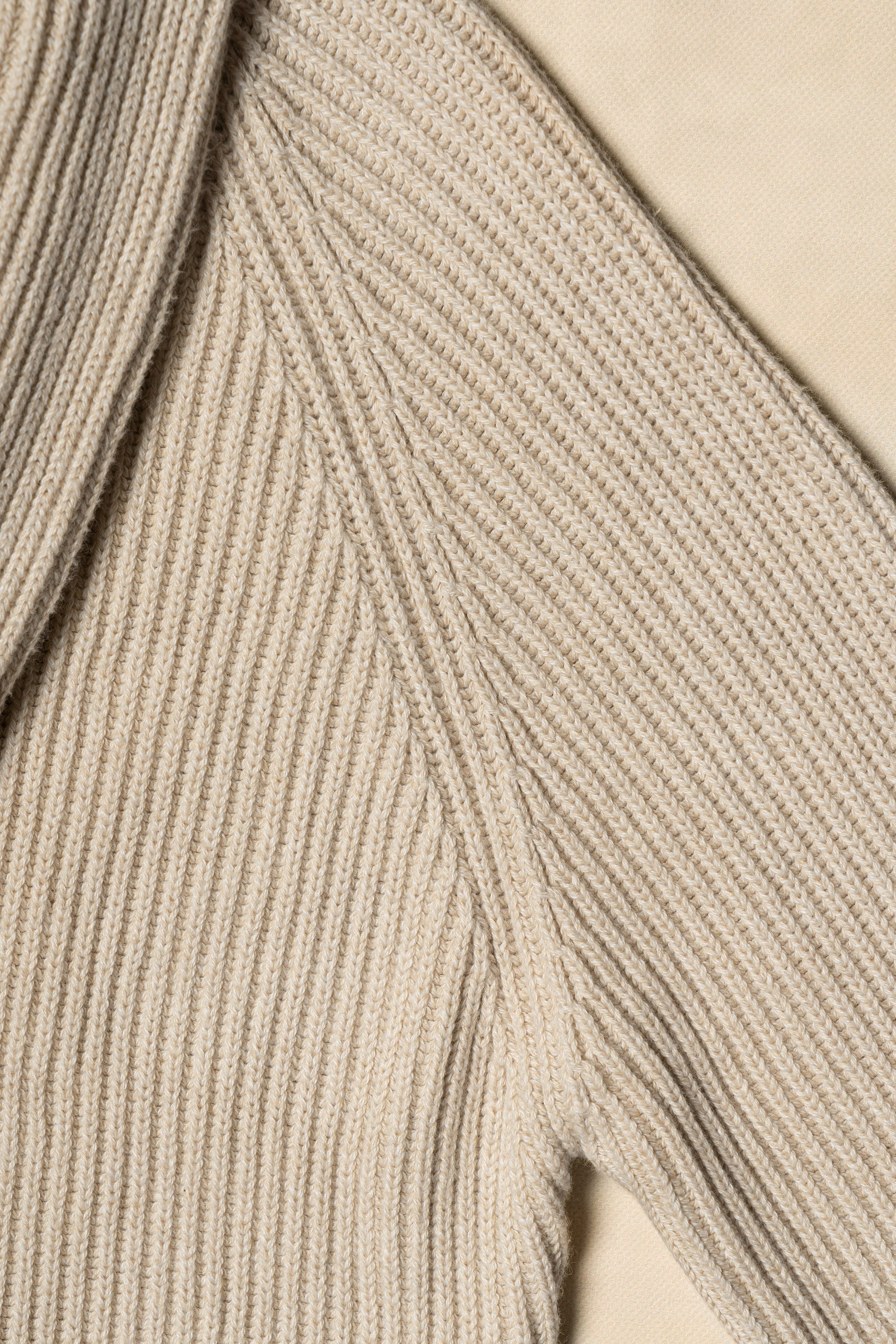 Beige Shawl Lapel Cardigan