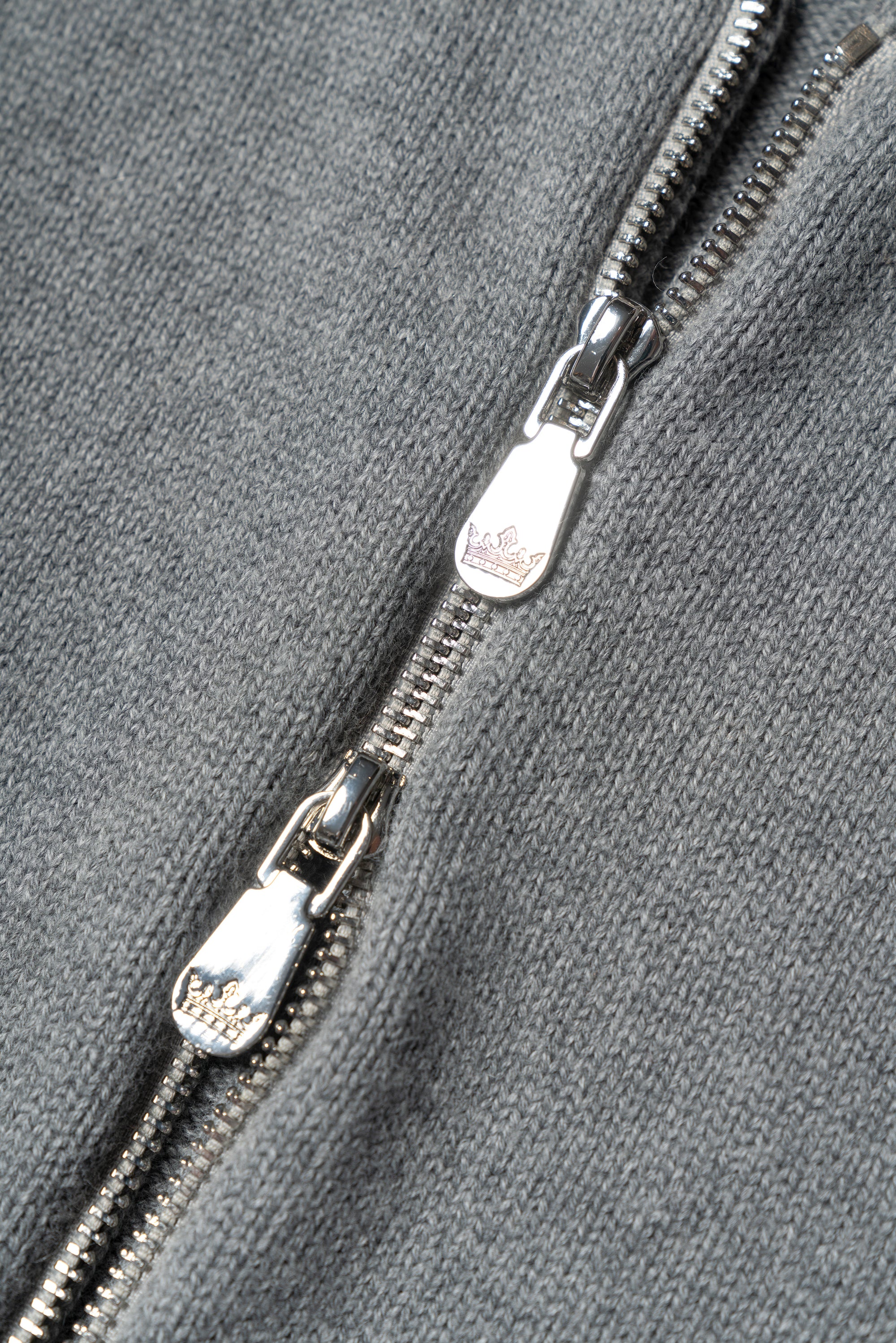 Elegant Grey Knitted Bomber Jacket