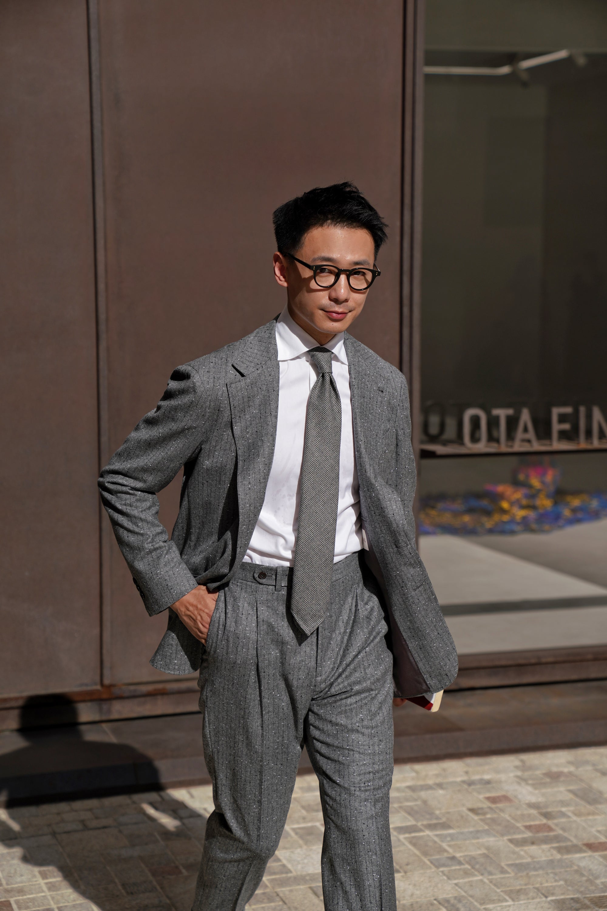 Grey Dotted Glen Check Suit #79
