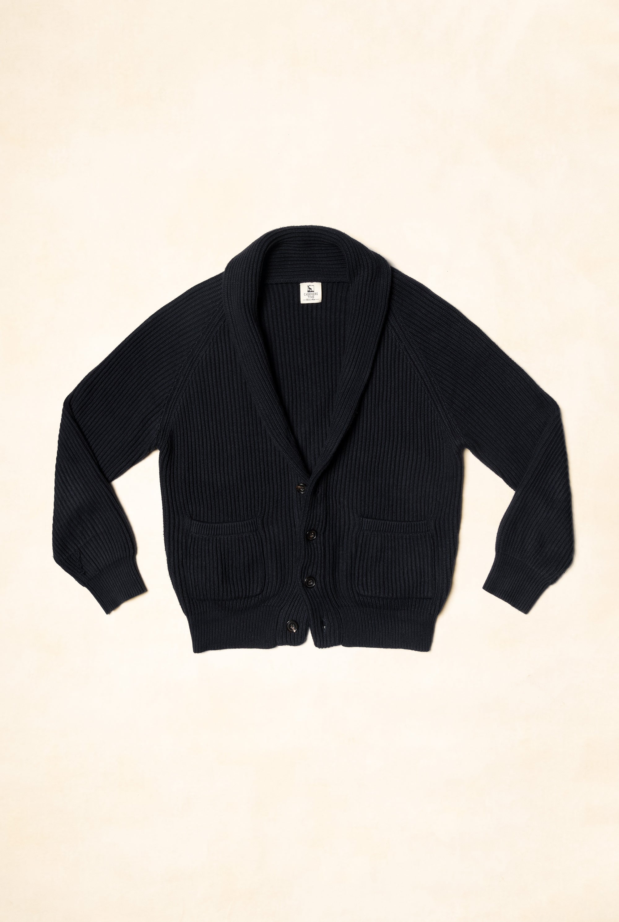Navy Shawl Lapel Cardigan