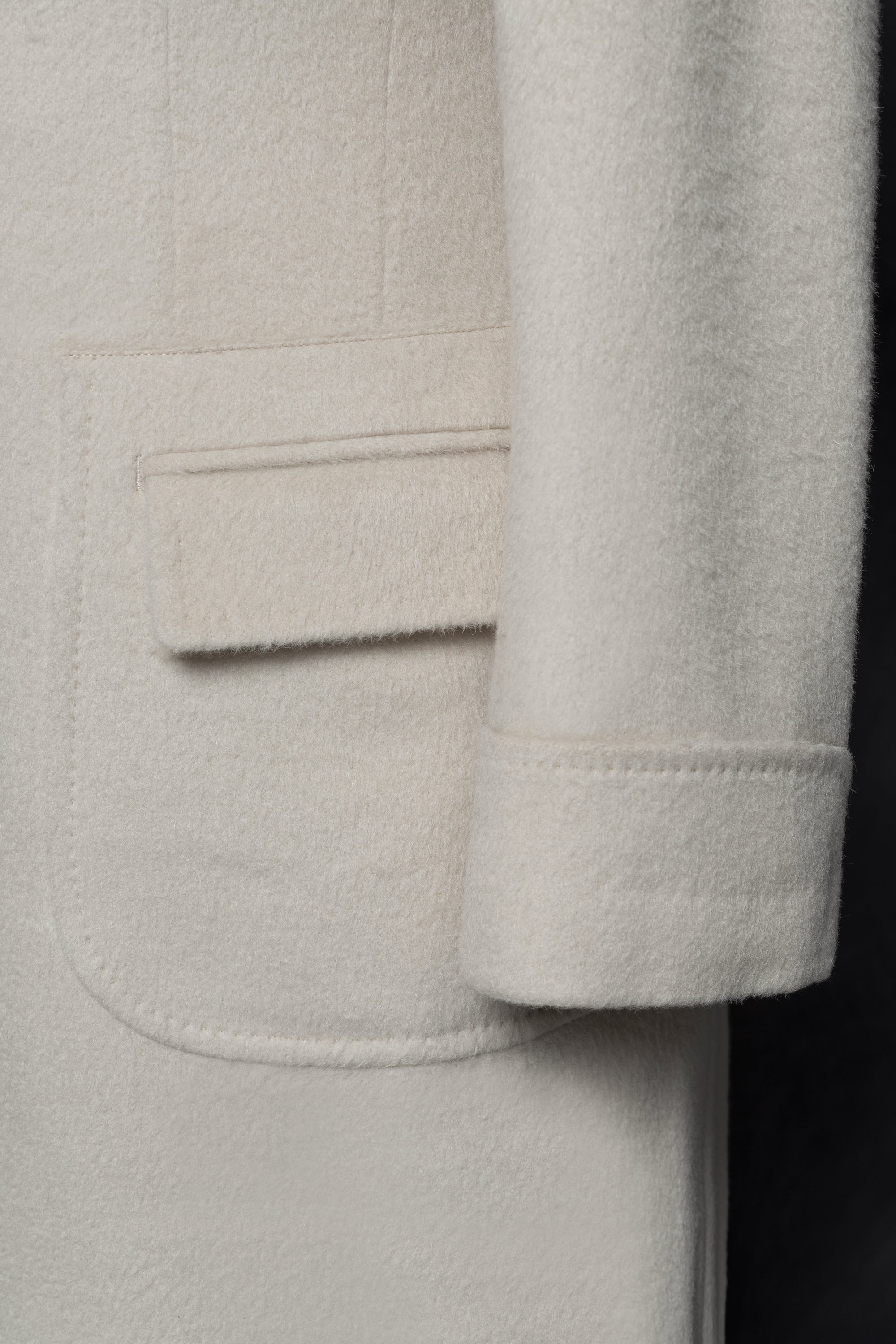 Beige Wool Ulster Polo Coat