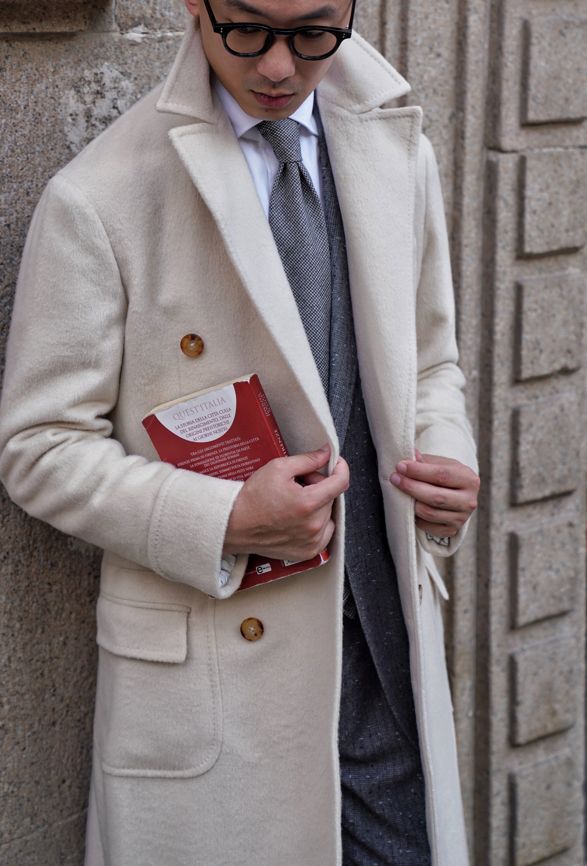 Beige Wool Ulster Polo Coat