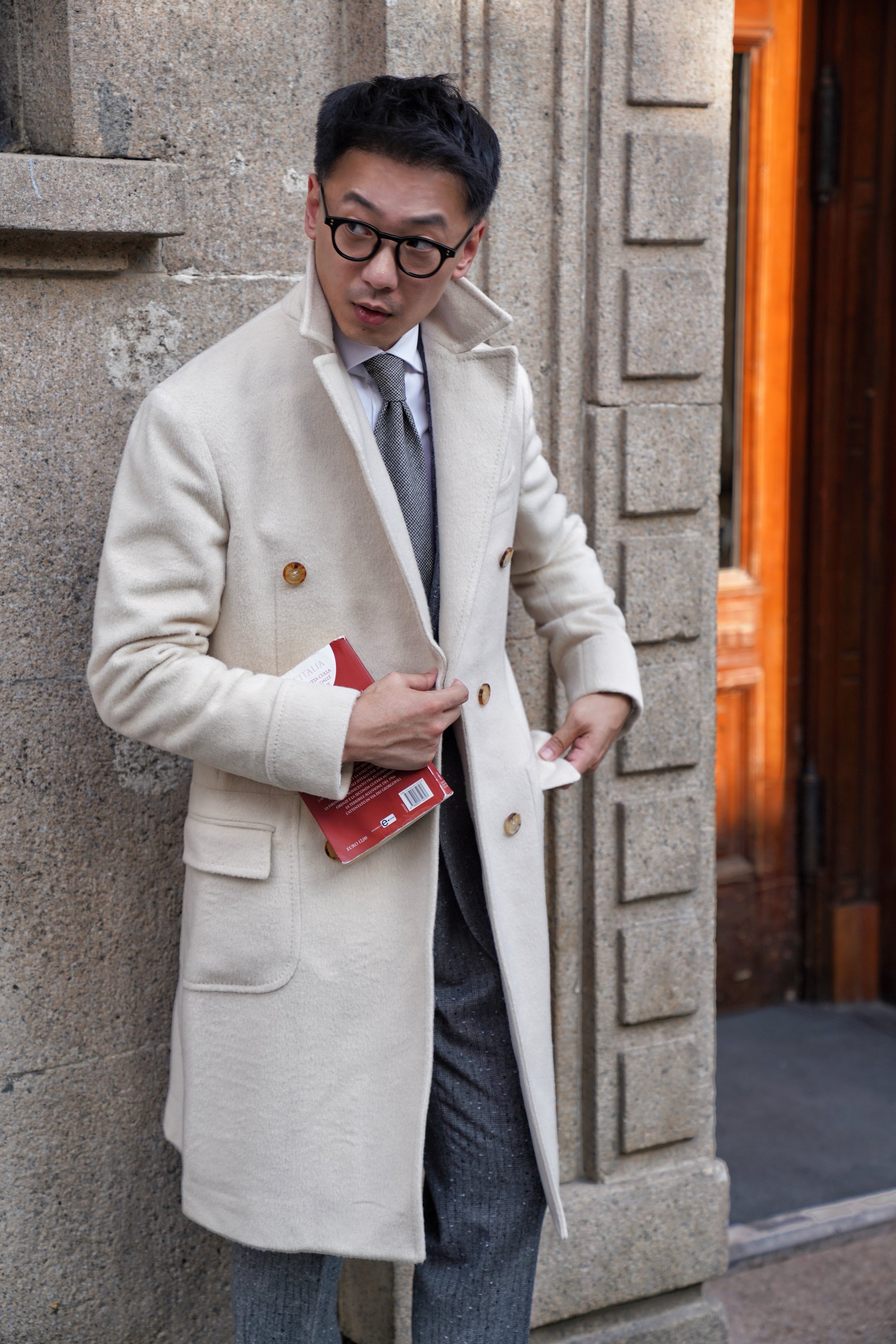 Beige Wool Ulster Polo Coat