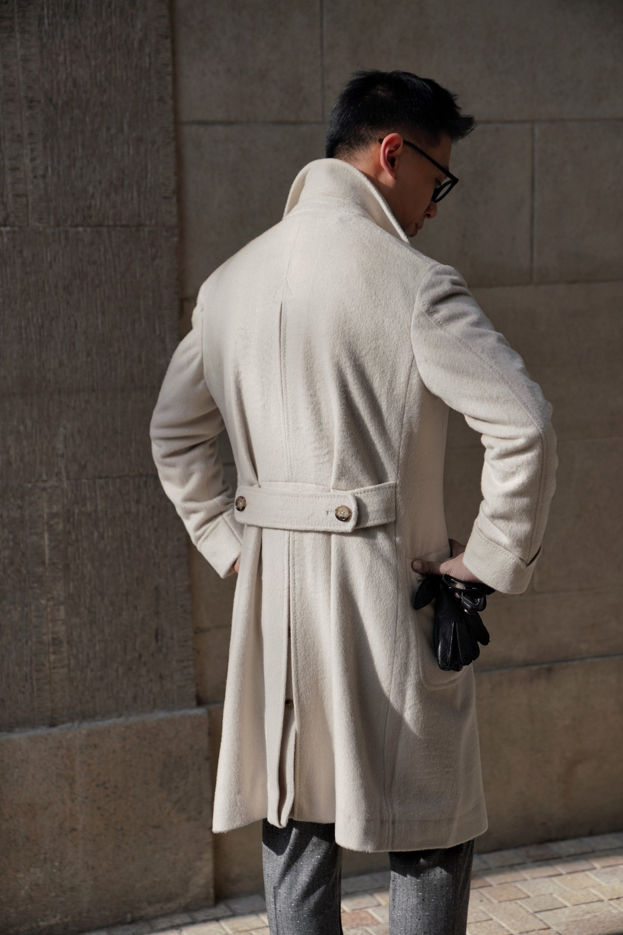 Beige Wool Ulster Polo Coat