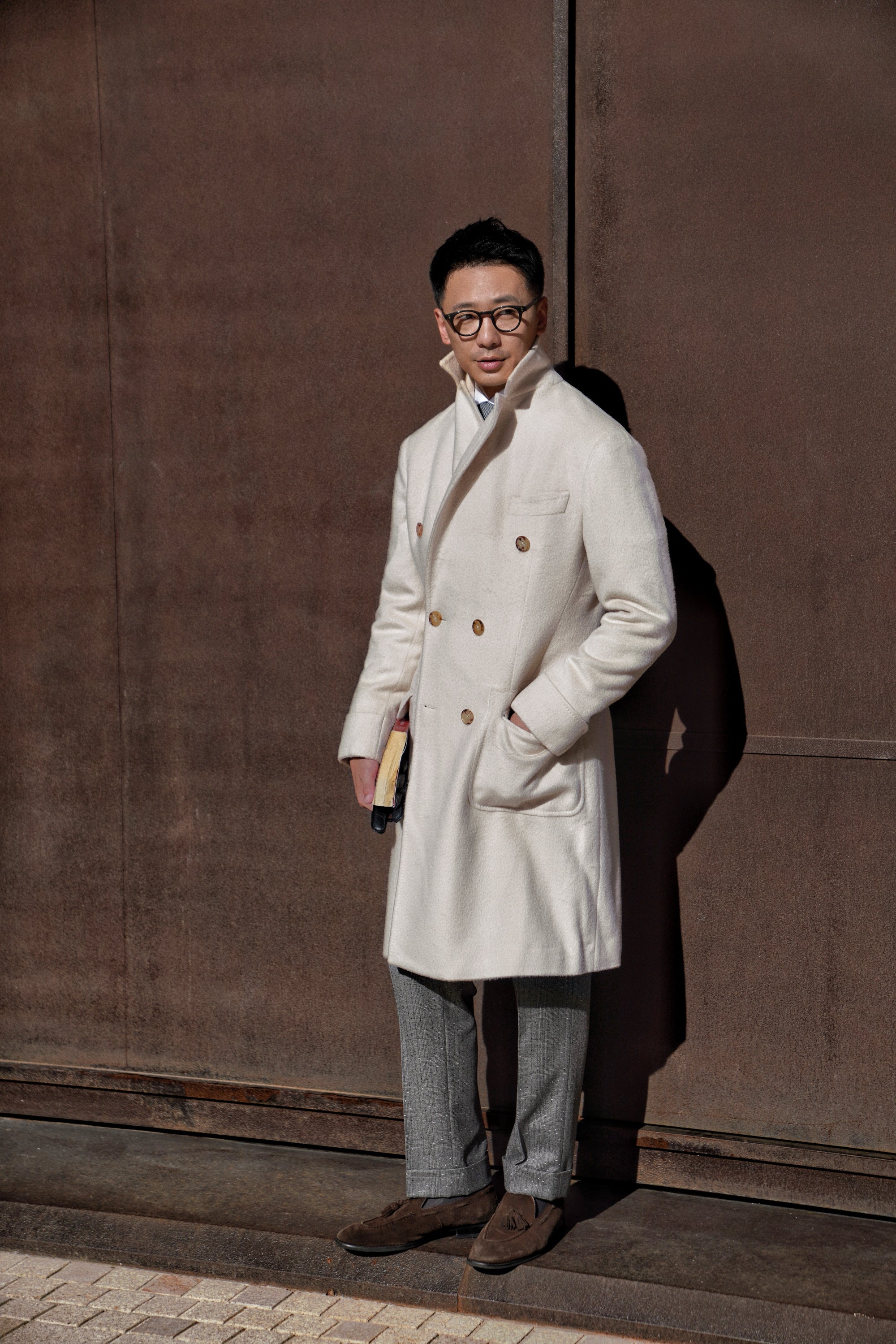 Beige Wool Ulster Polo Coat