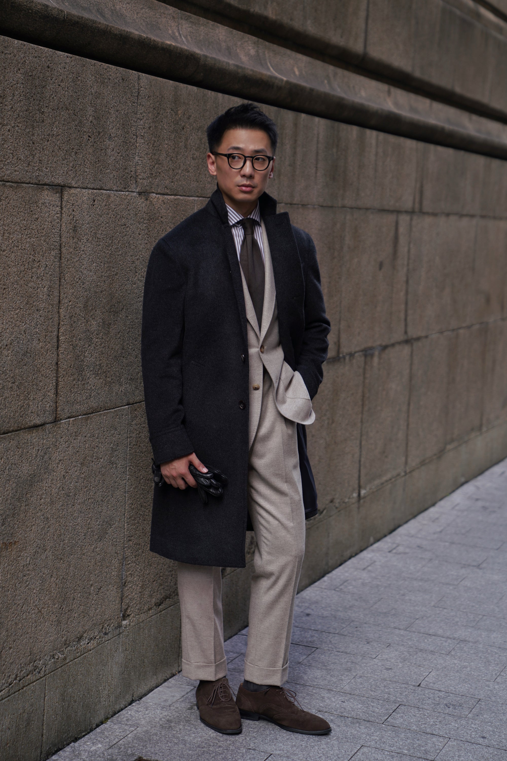 Black Wool Chesterfield Coat