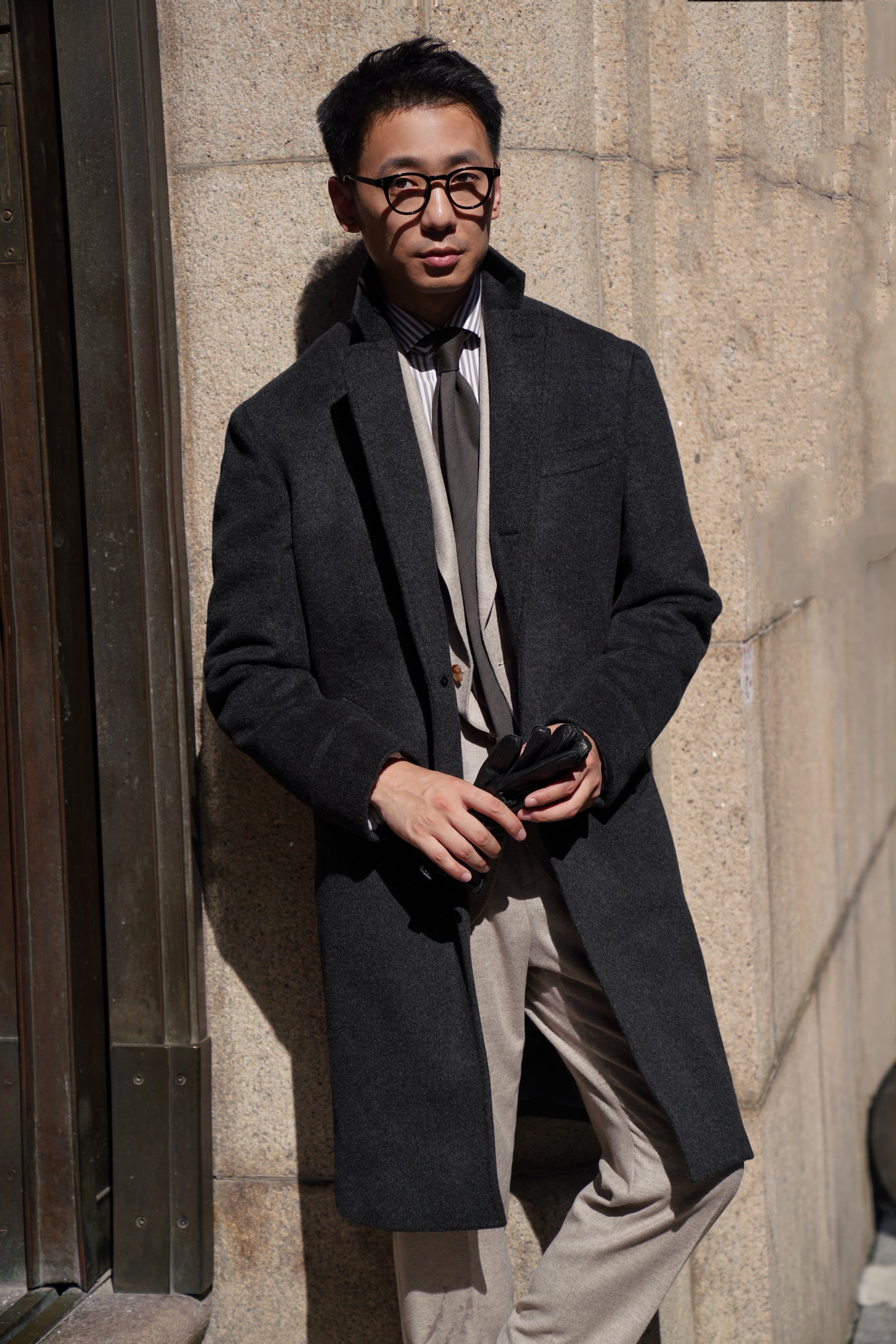 Black Wool Chesterfield Coat