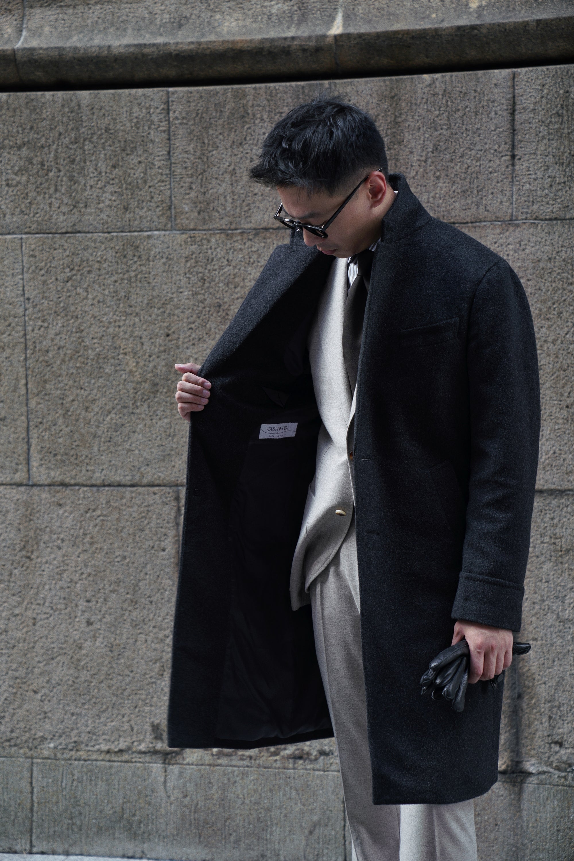 Black Wool Chesterfield Coat