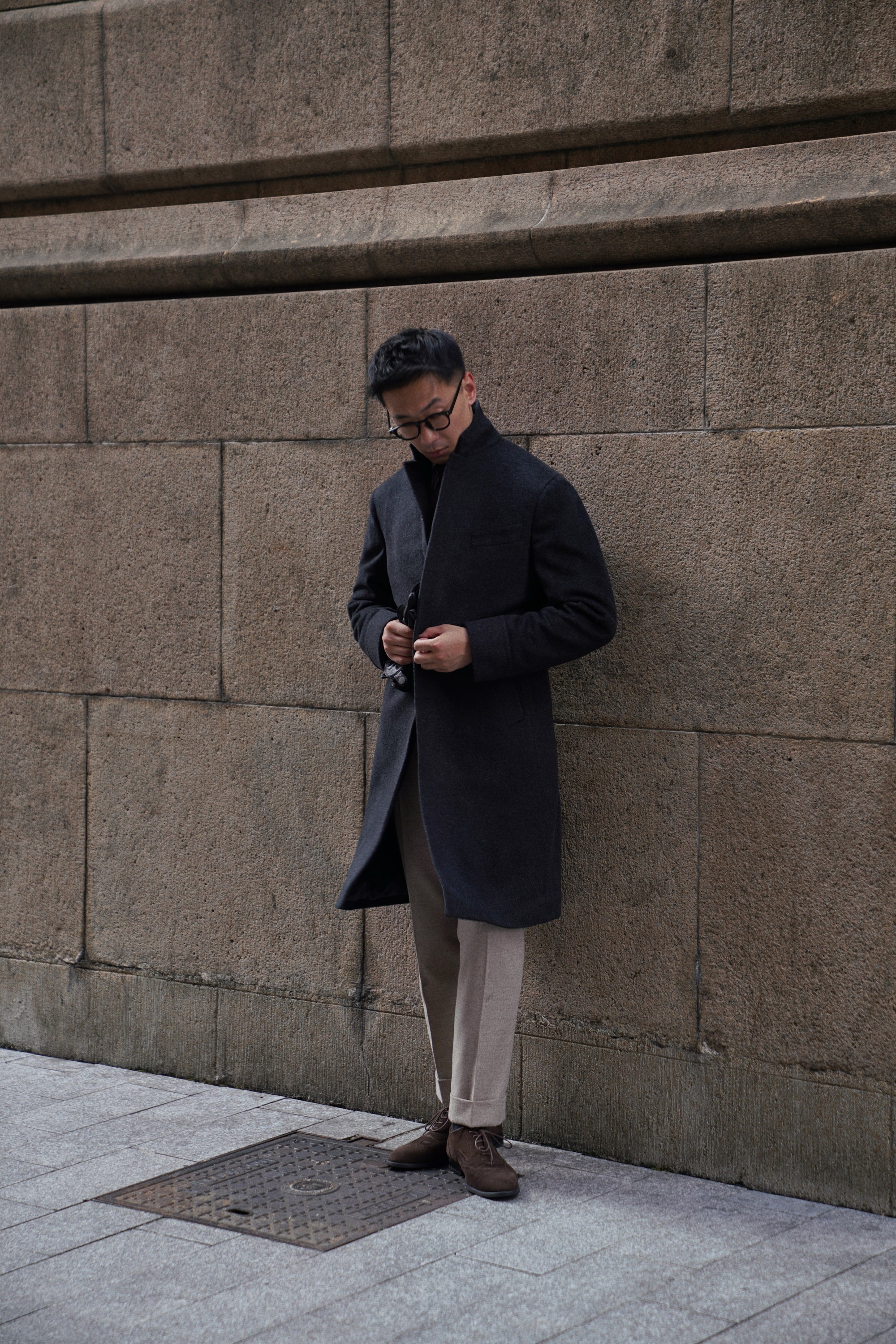 Black Wool Chesterfield Coat