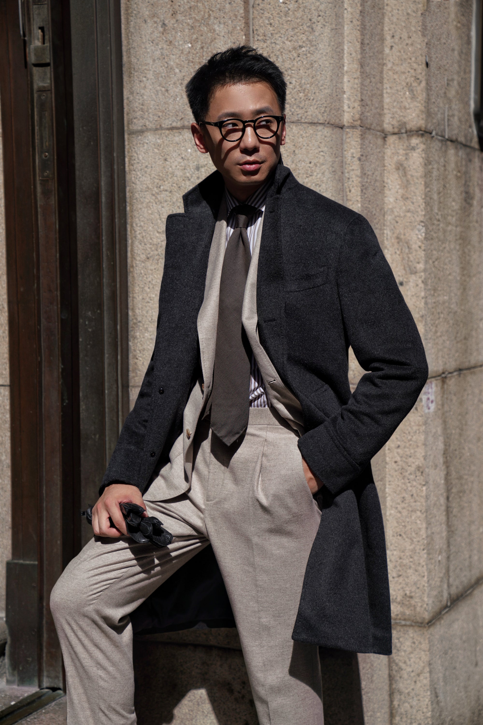 Black Wool Chesterfield Coat