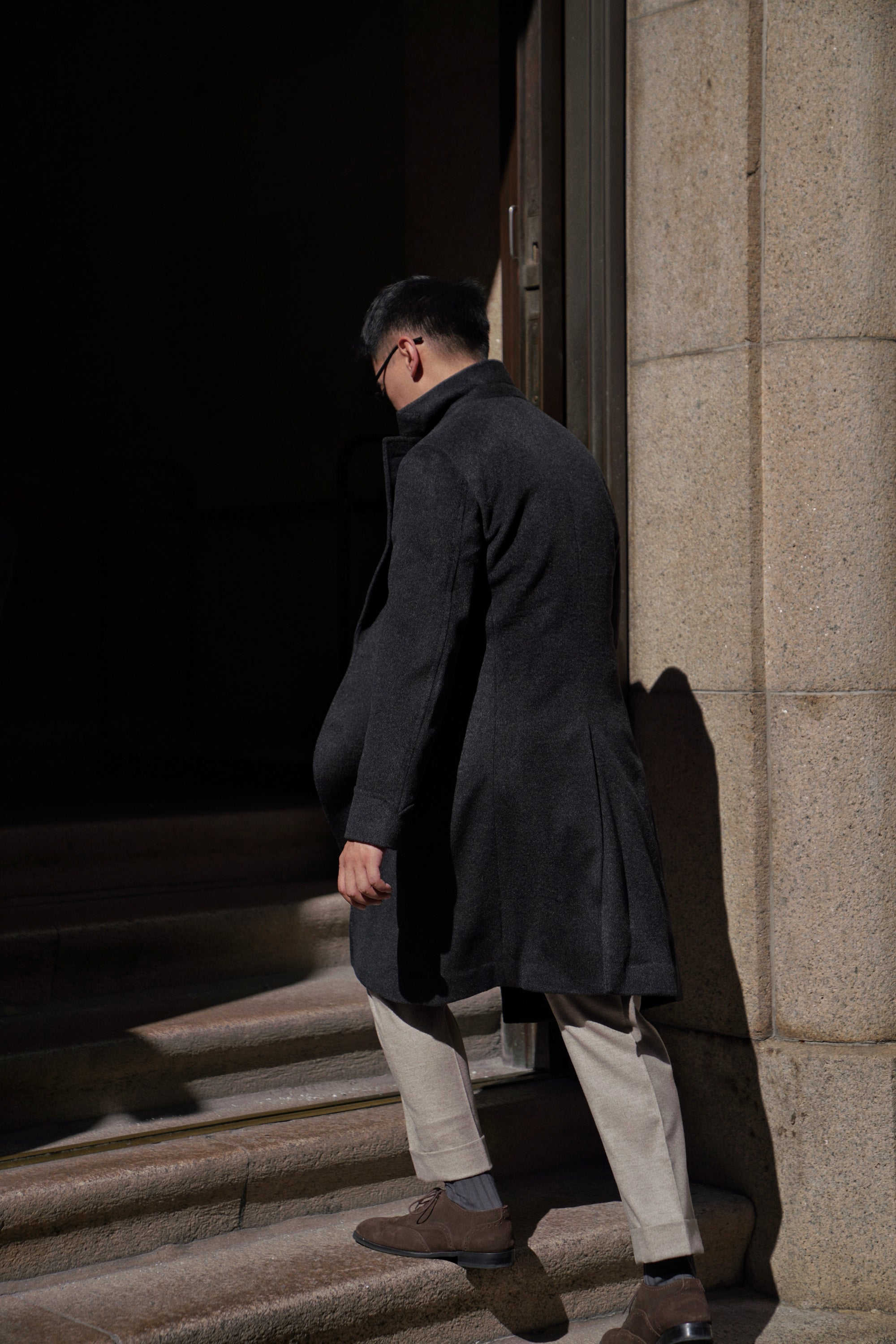 Black Wool Chesterfield Coat