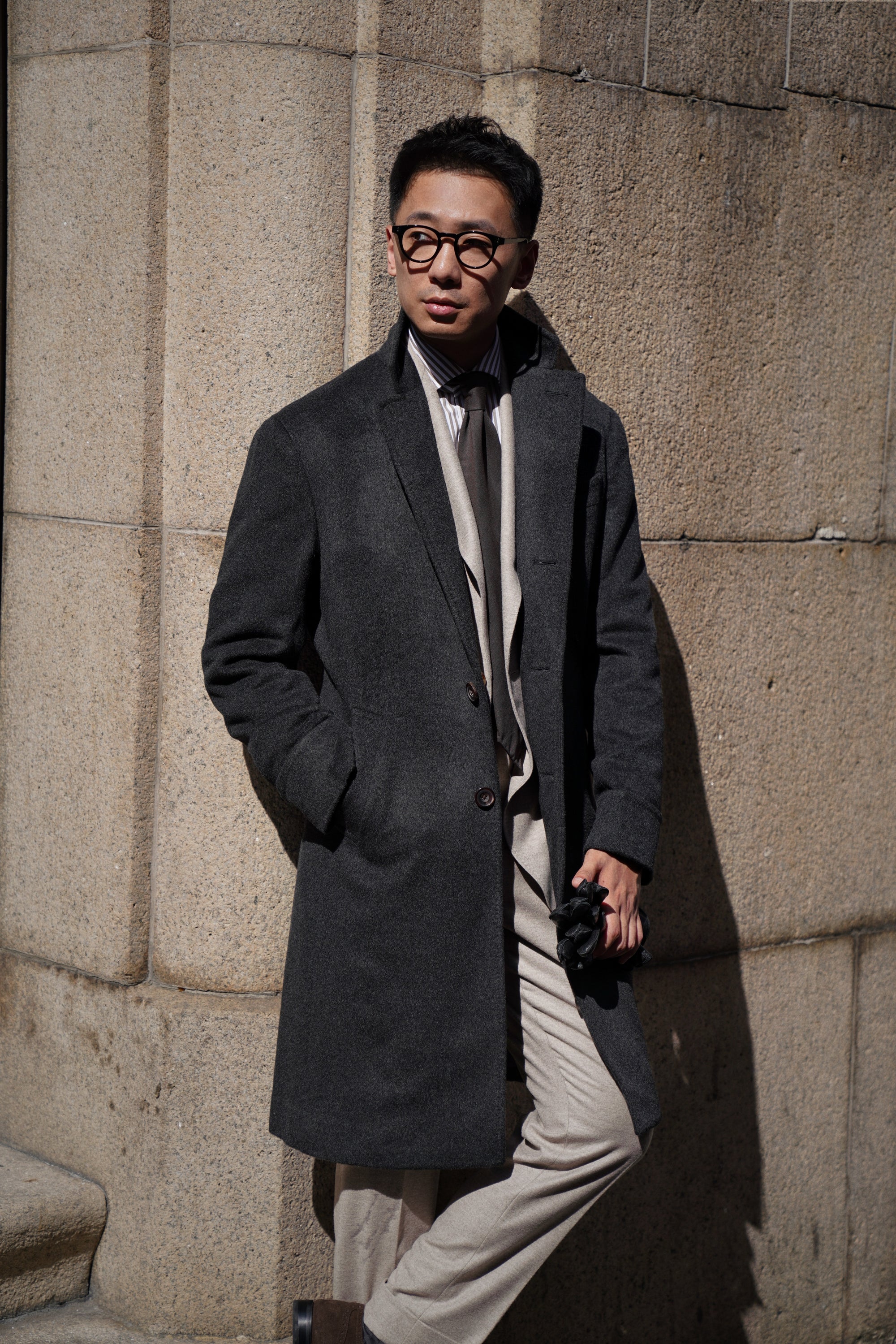 Black Wool Chesterfield Coat