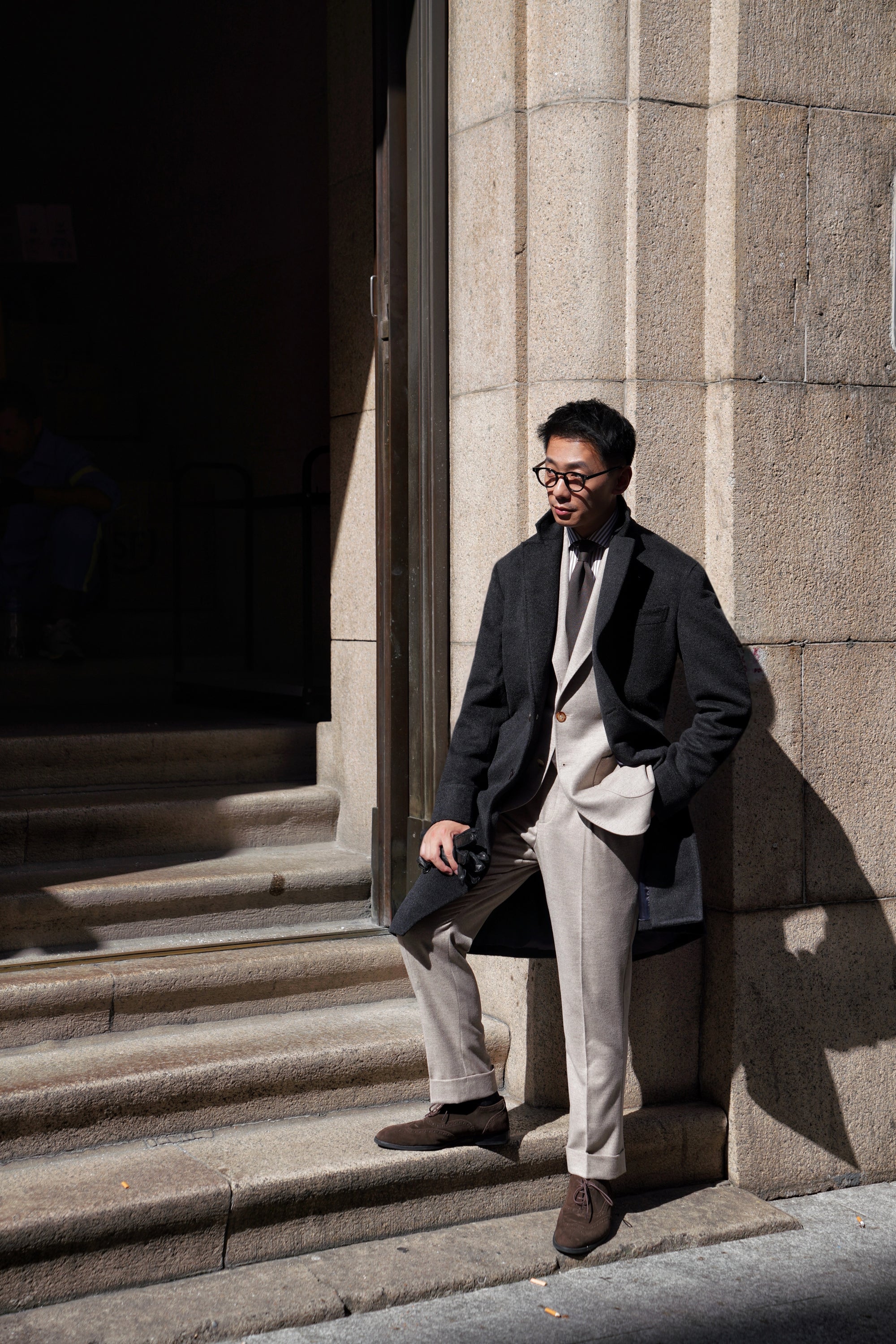 Black Wool Chesterfield Coat