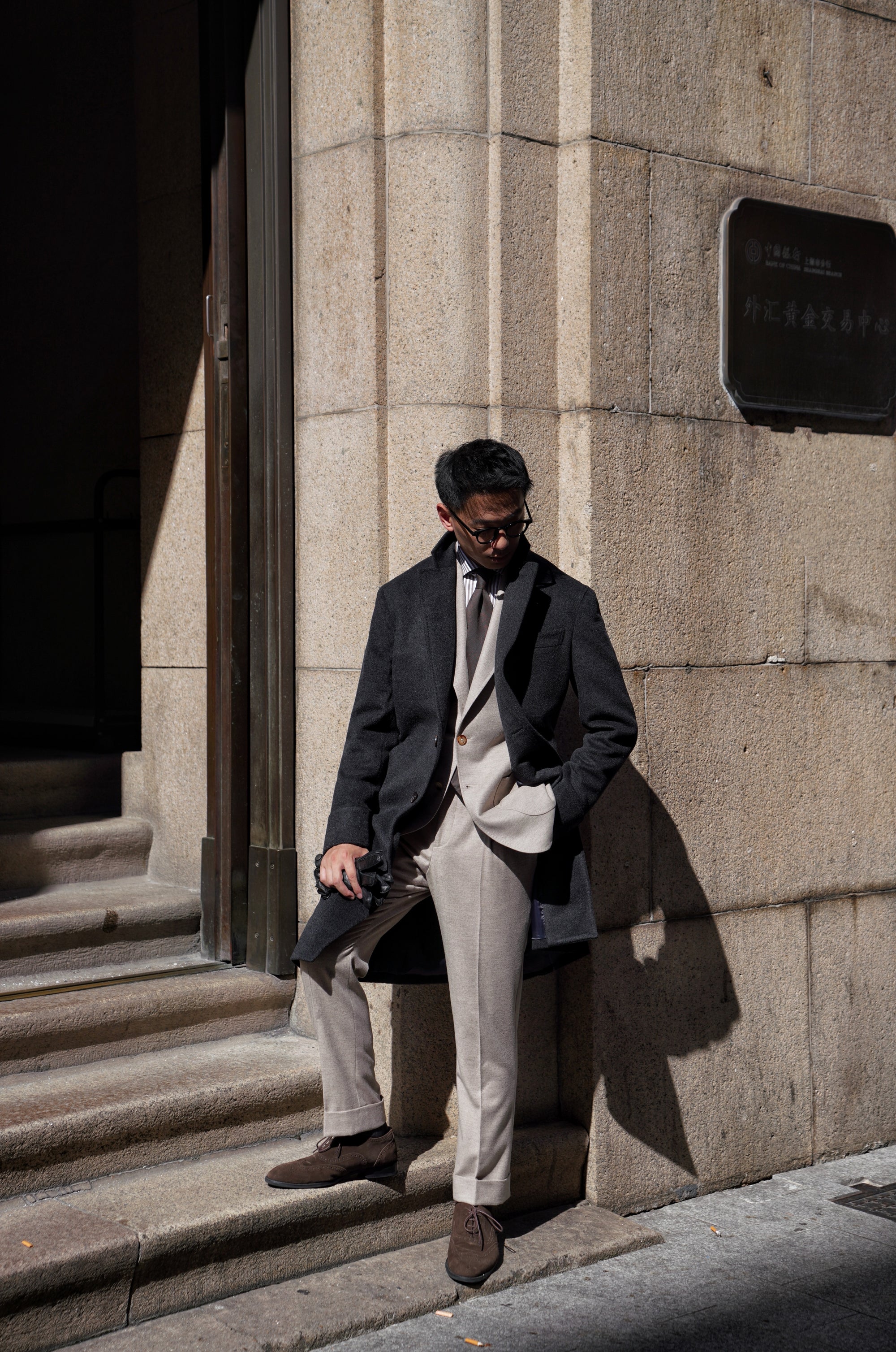 Black Wool Chesterfield Coat