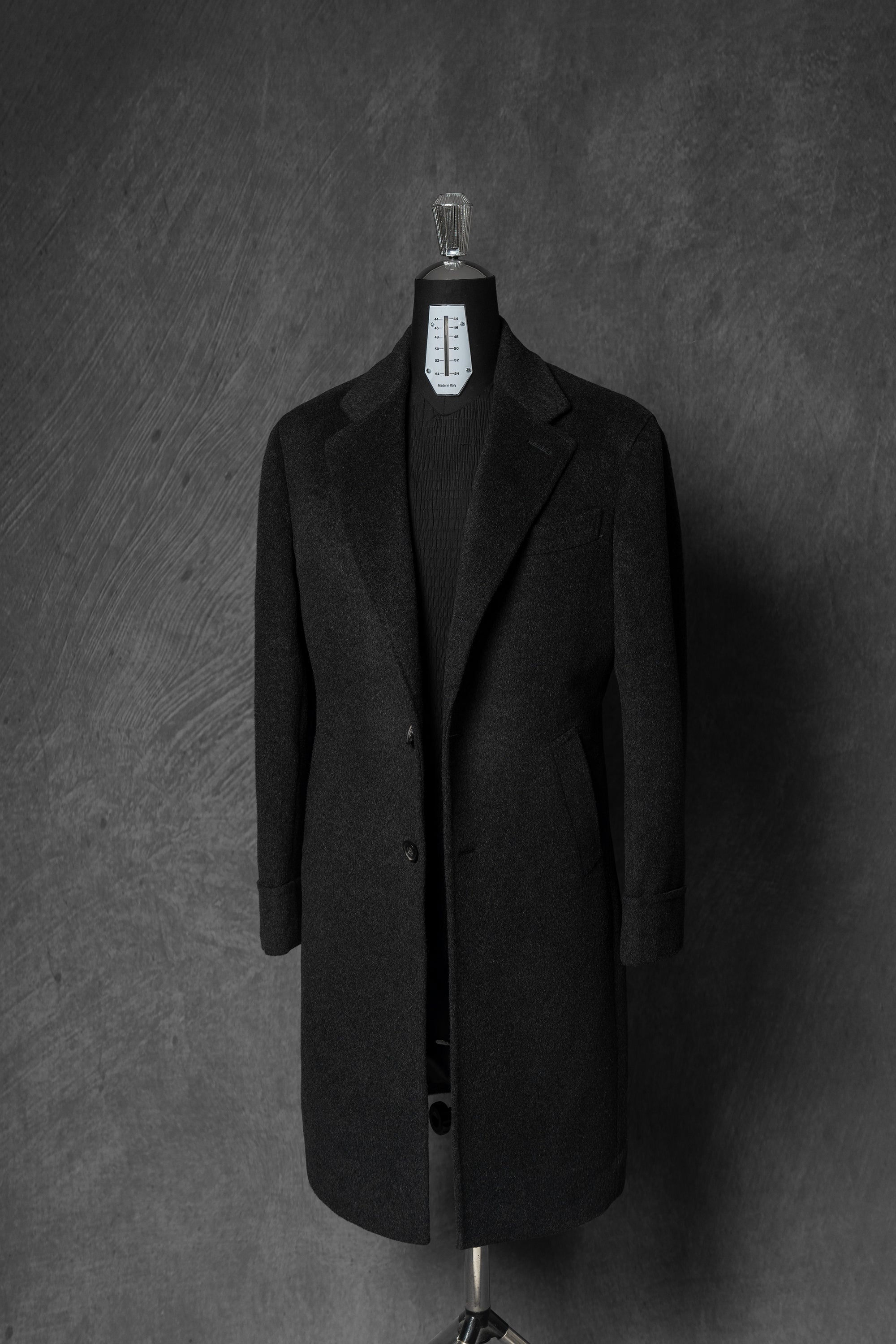 Black Wool Chesterfield Coat