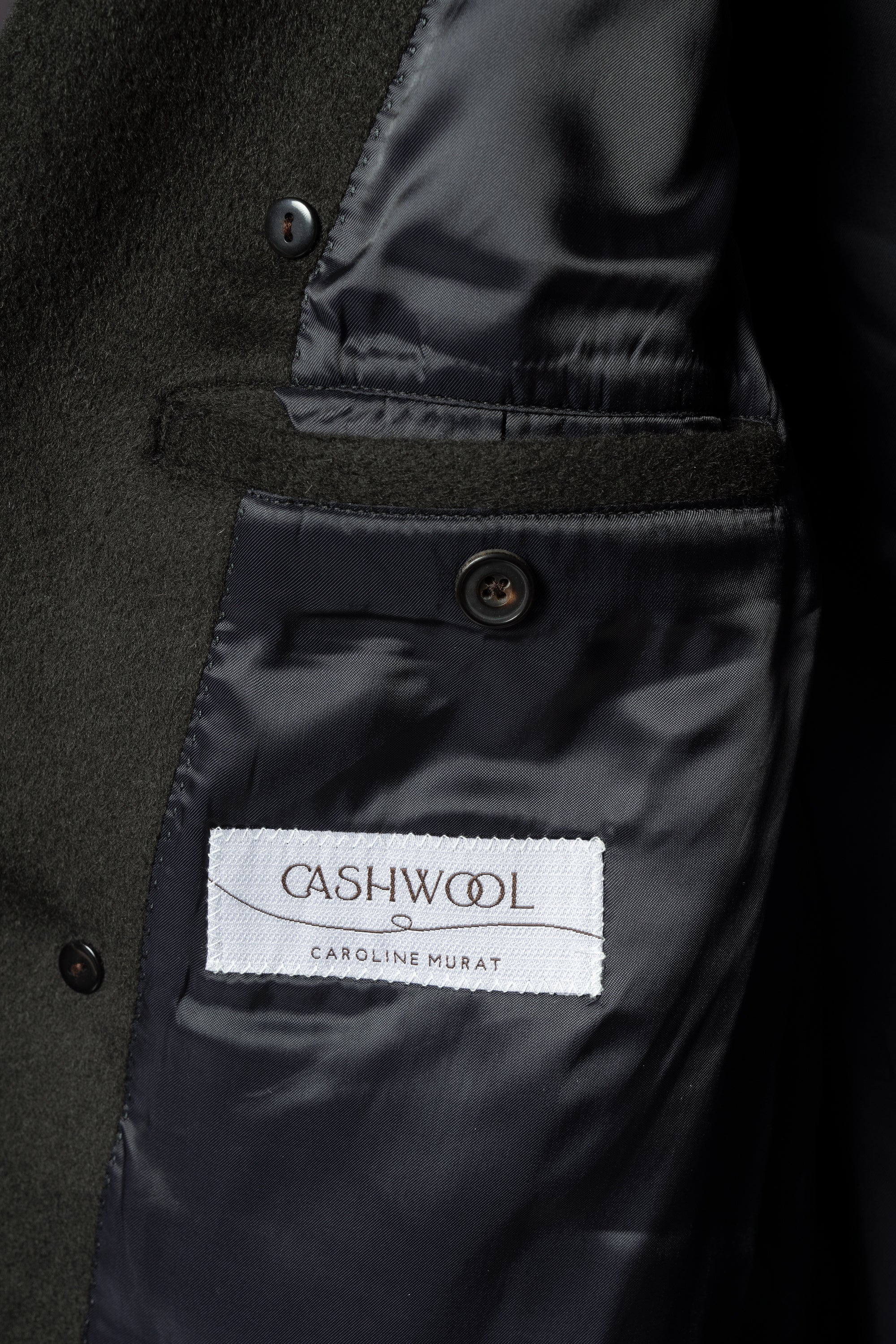Dark Olive Wool Balmacaan Coat #155