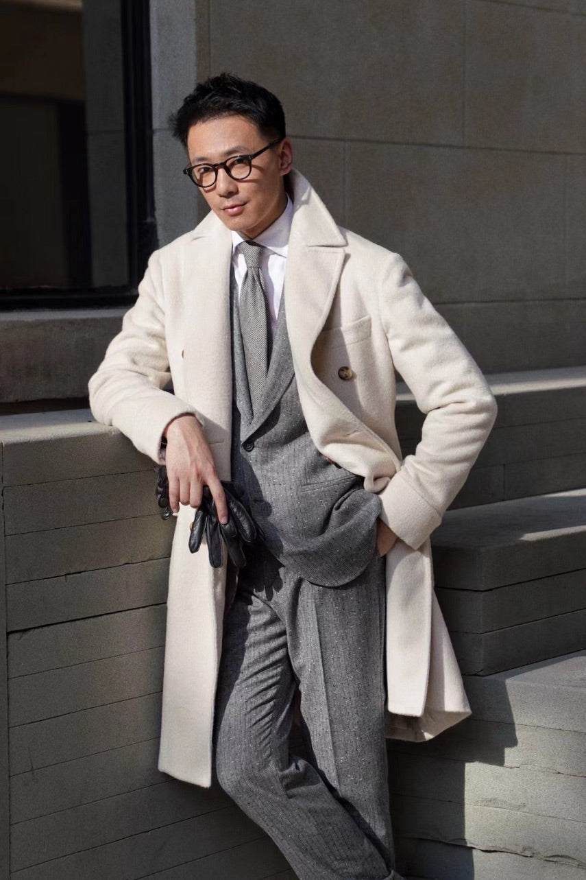 Beige Wool Ulster Polo Coat