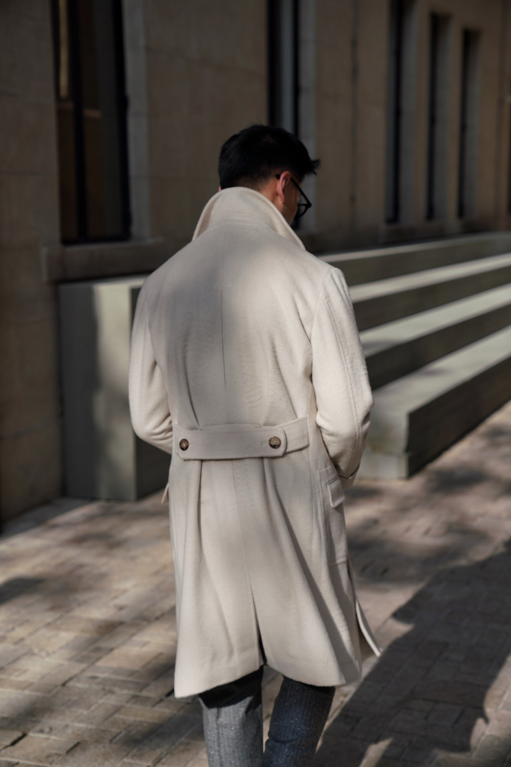 Beige Wool Ulster Polo Coat