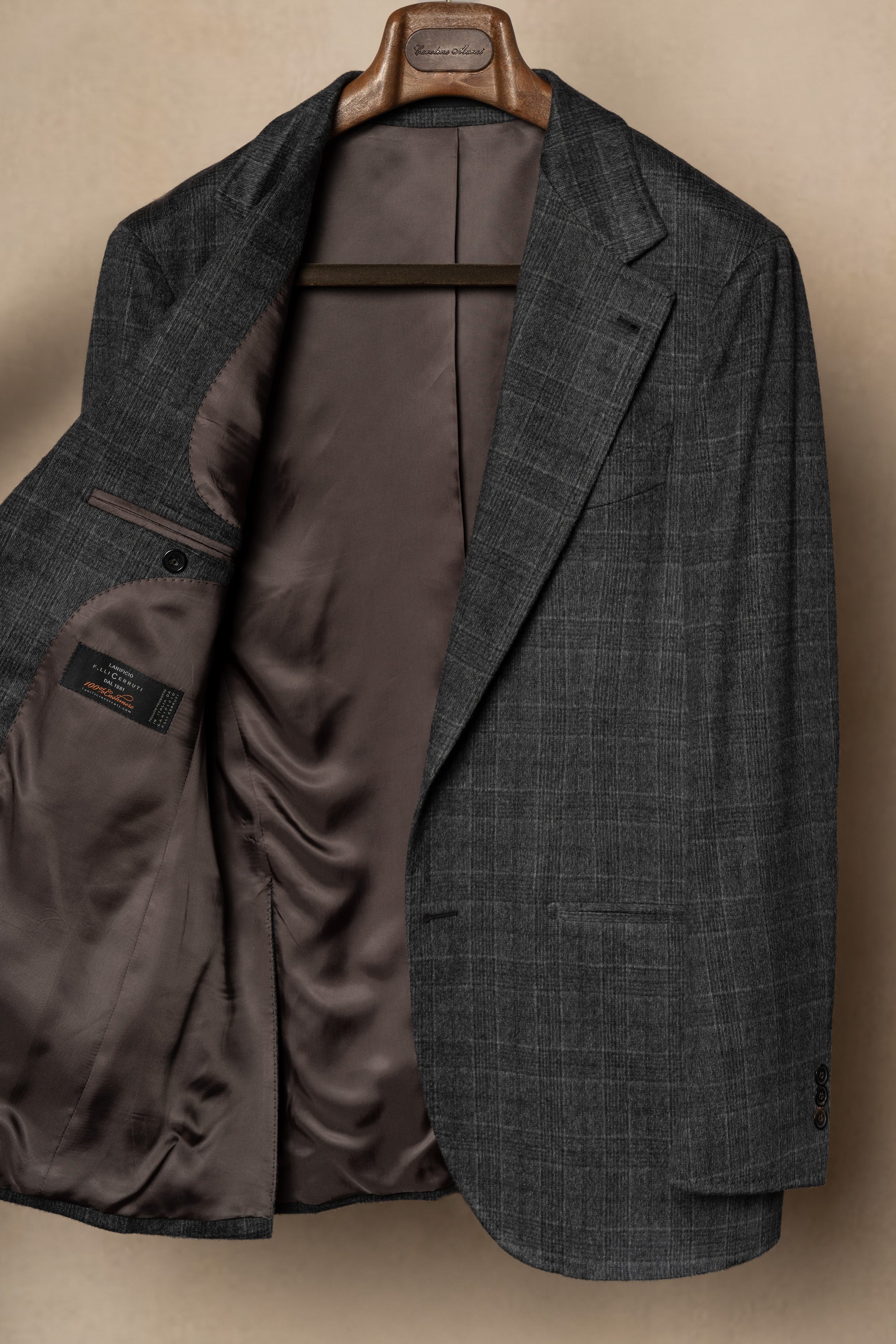 MTO Grey Plaid Cashmere Jacket #189