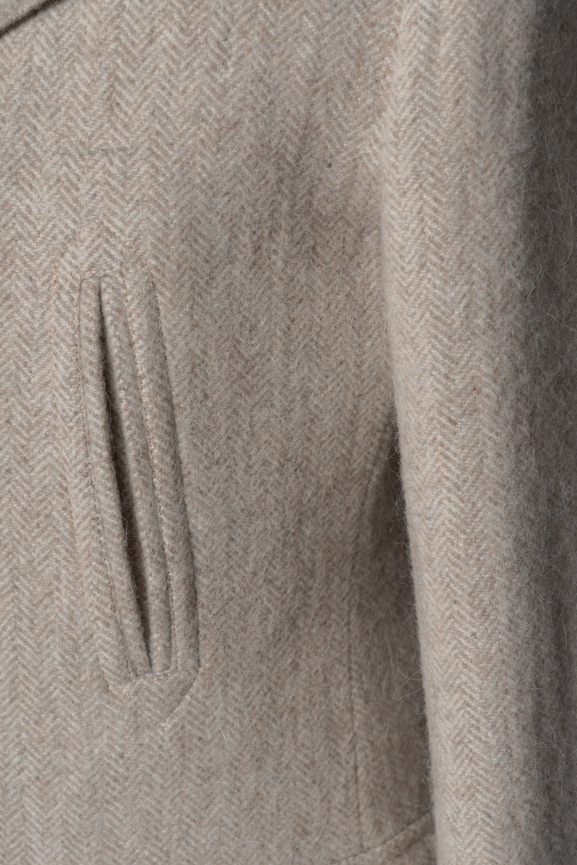 MTO Oatmeal Wool Alpaca Peacoat