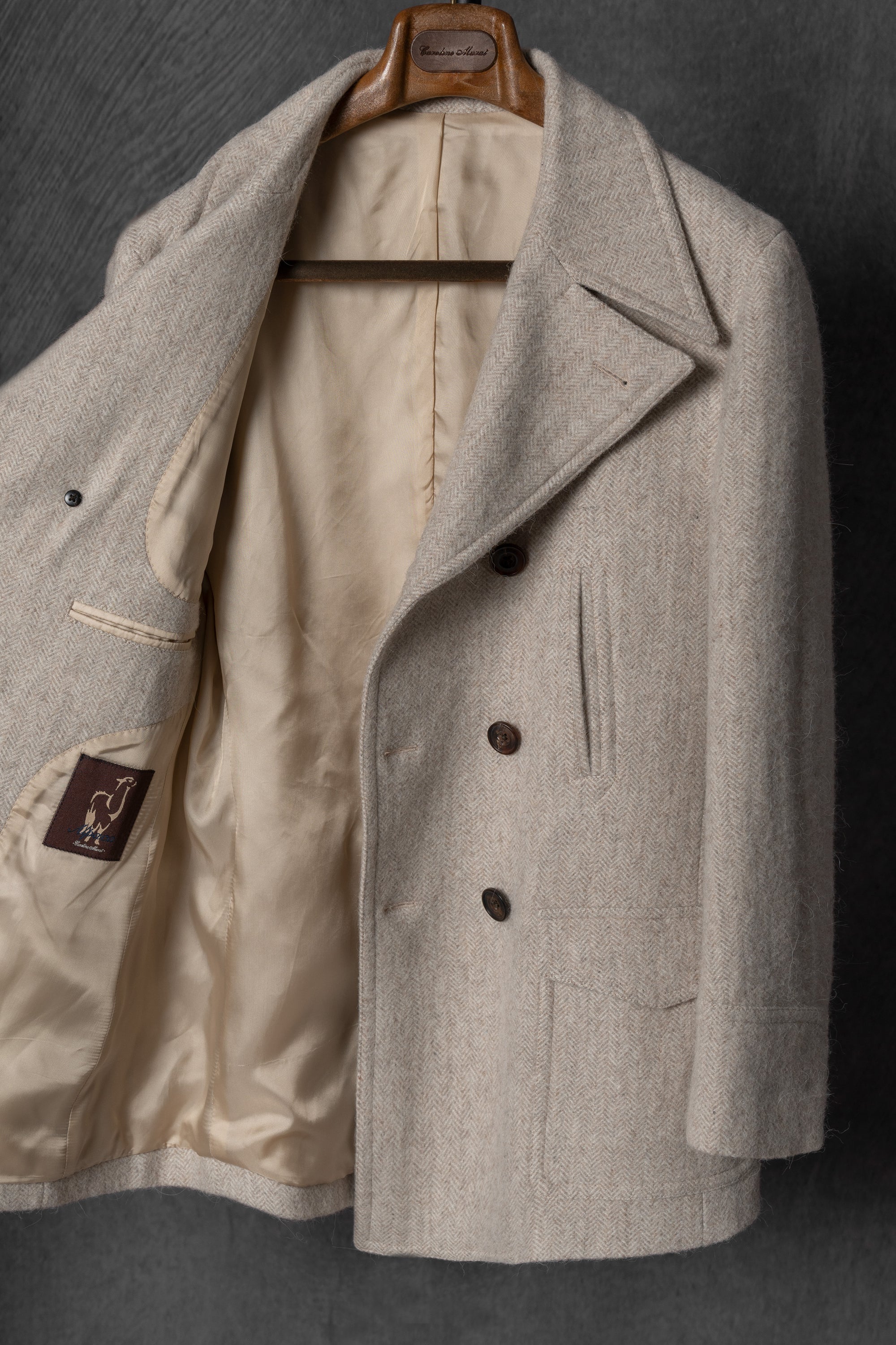 MTO Oatmeal Wool Alpaca Peacoat