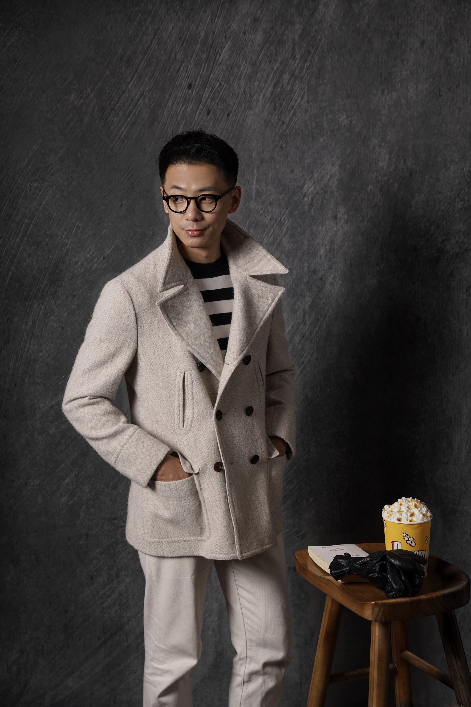 MTO Oatmeal Wool Alpaca Peacoat