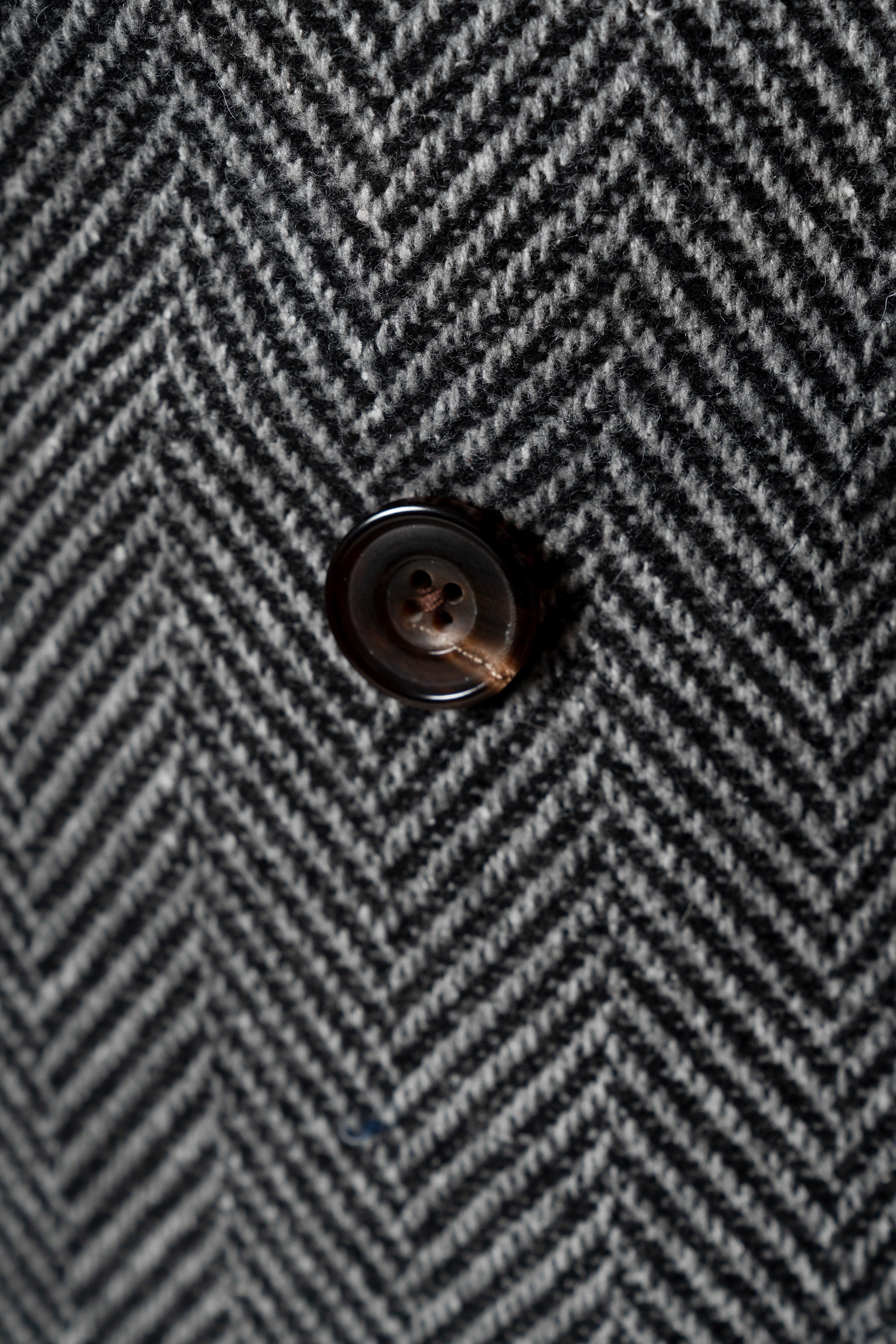 MTO Grey Herringbone Wool Silk Ulster Polo Coat