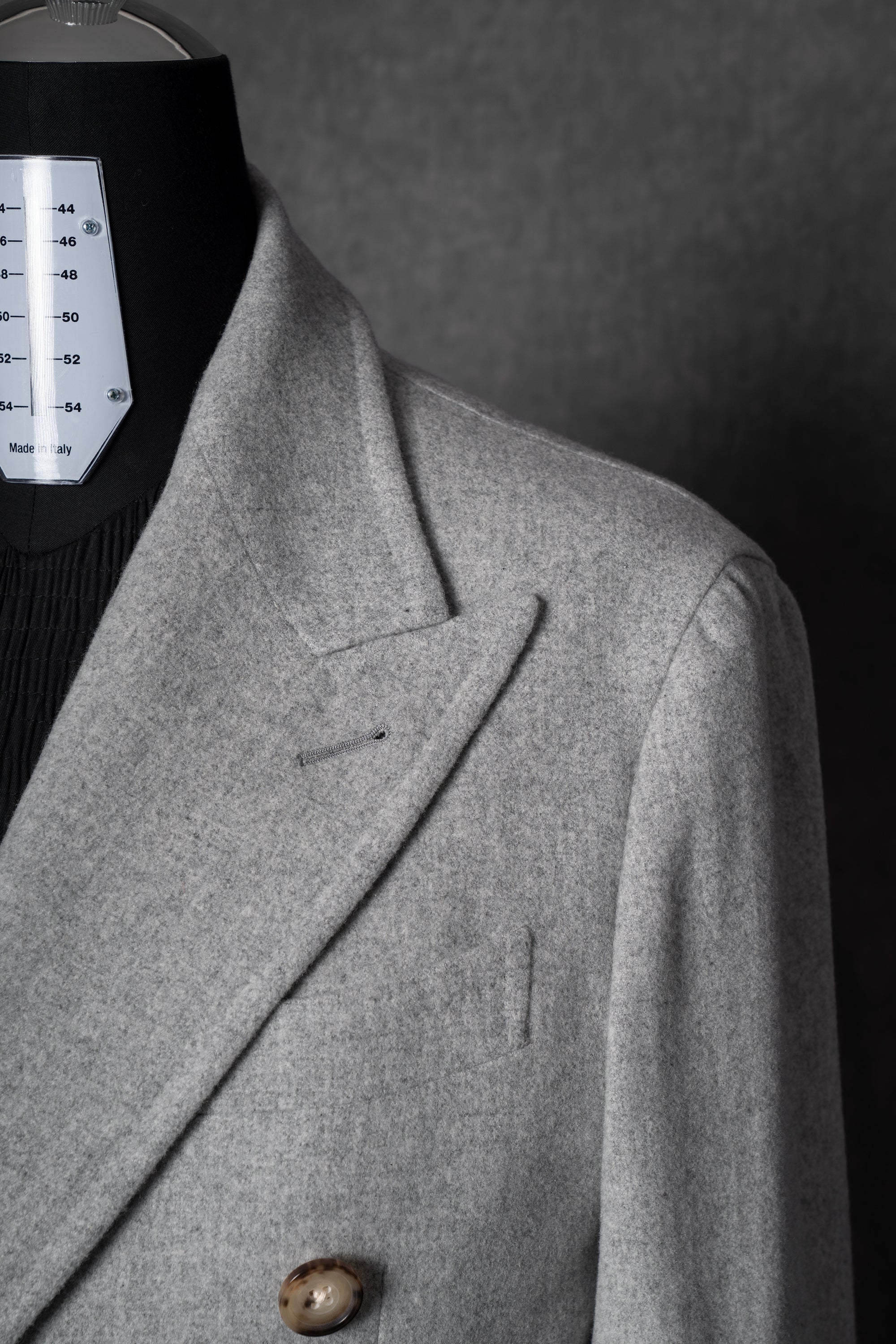 MTO Light Grey Wool Cashmere Chesterfield Coat