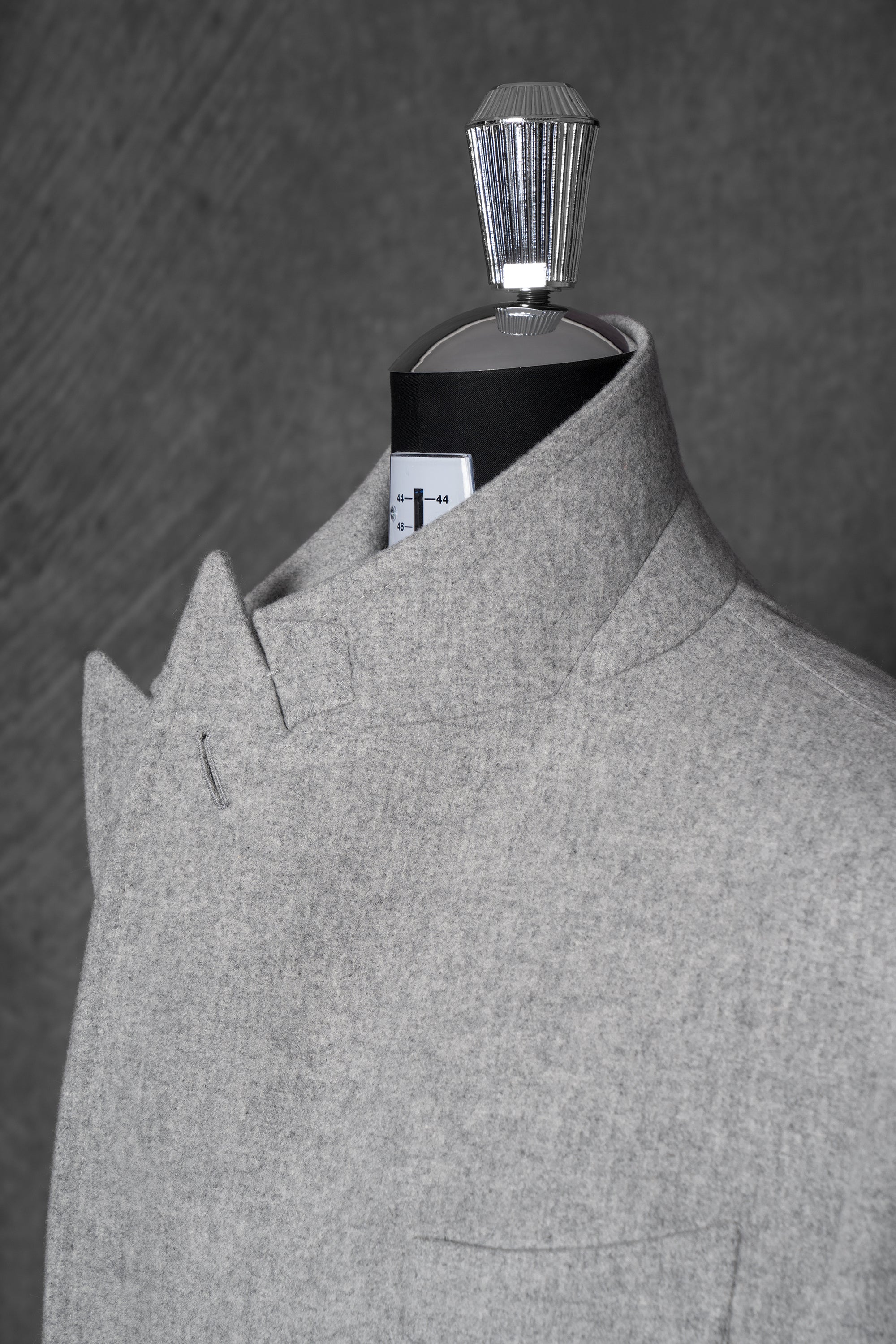 MTO Light Grey Wool Cashmere Chesterfield Coat
