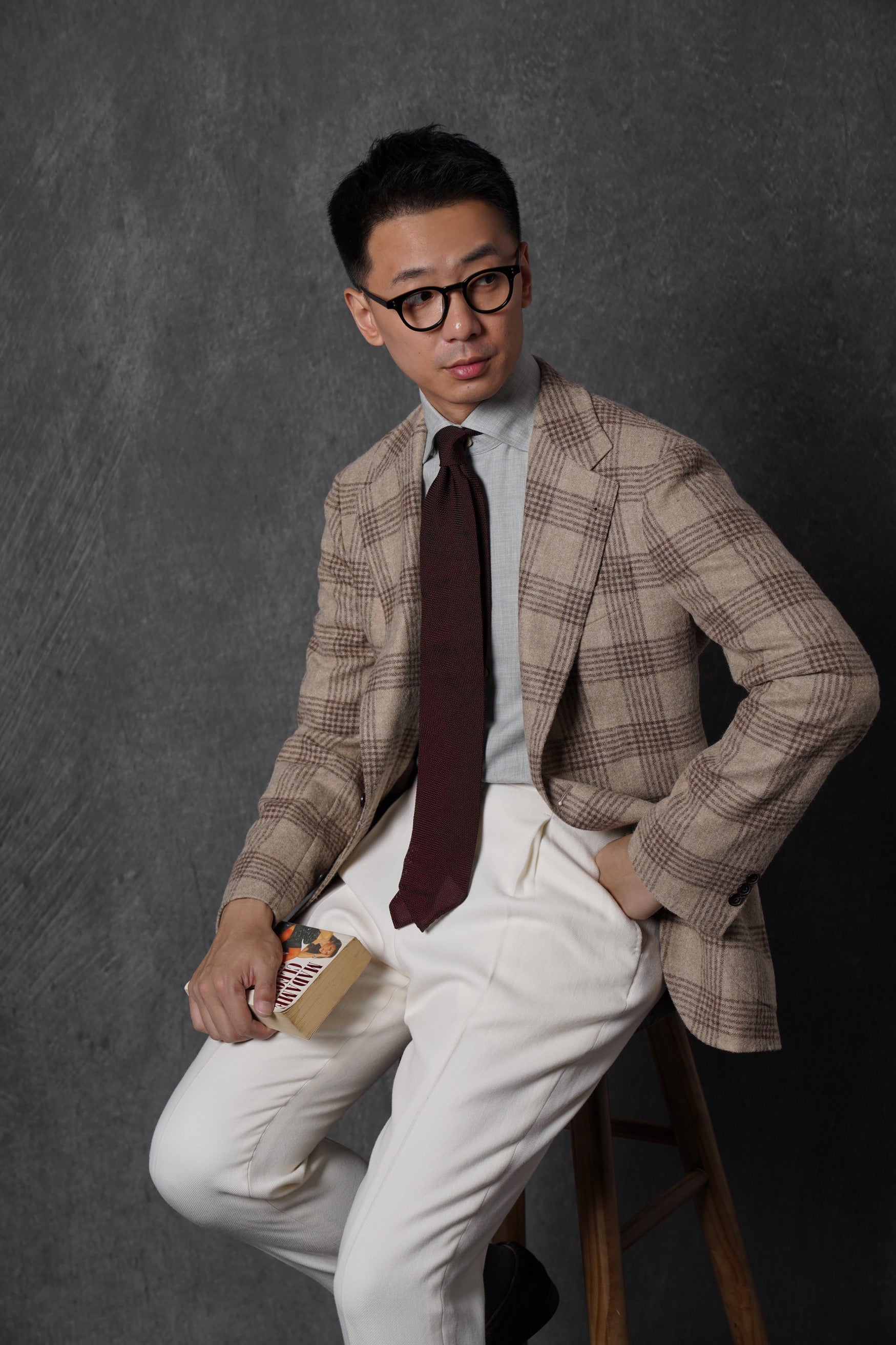 Creamy Camel Glen Check Jacket #262