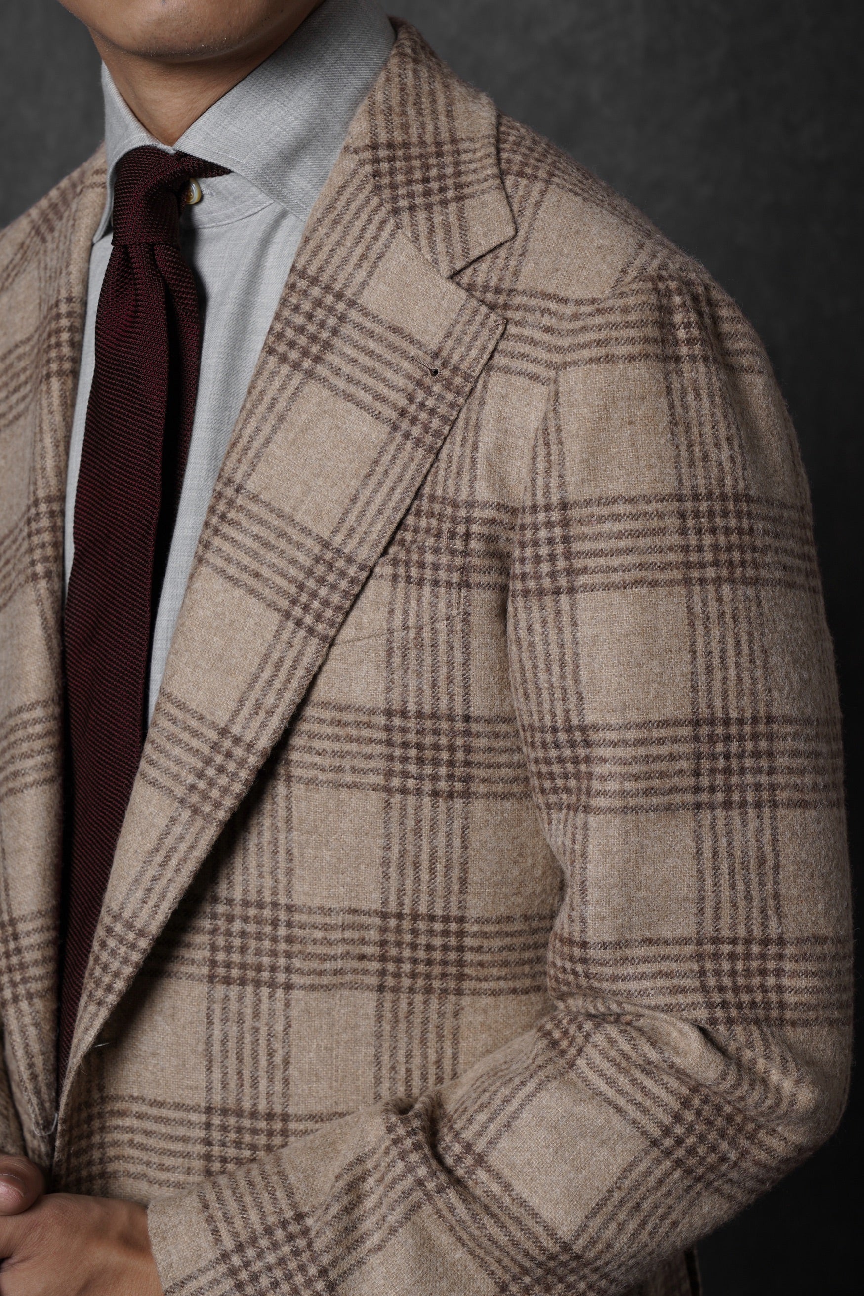 Creamy Camel Glen Check Jacket #262