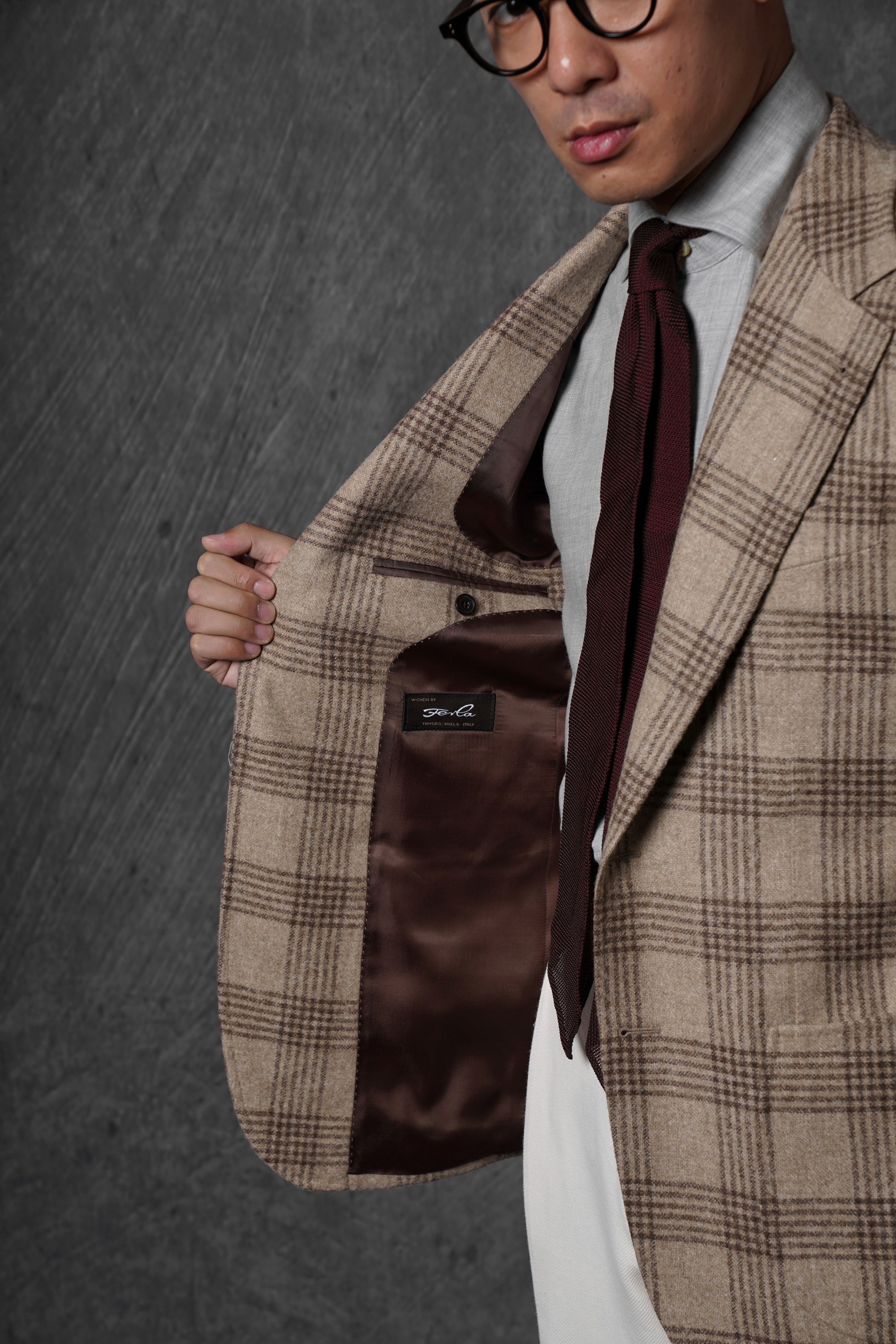Creamy Camel Glen Check Jacket #262