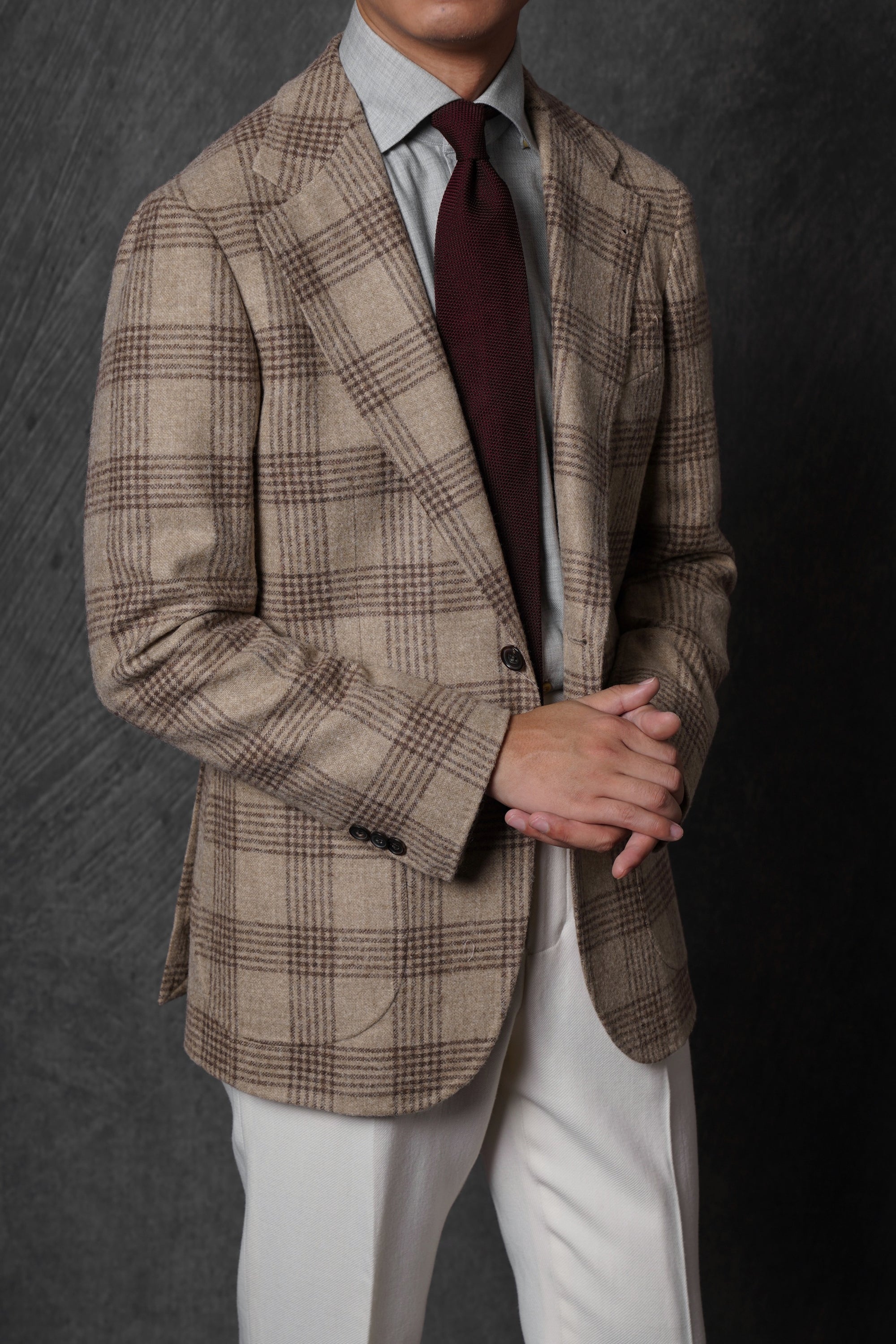 Creamy Camel Glen Check Jacket #262