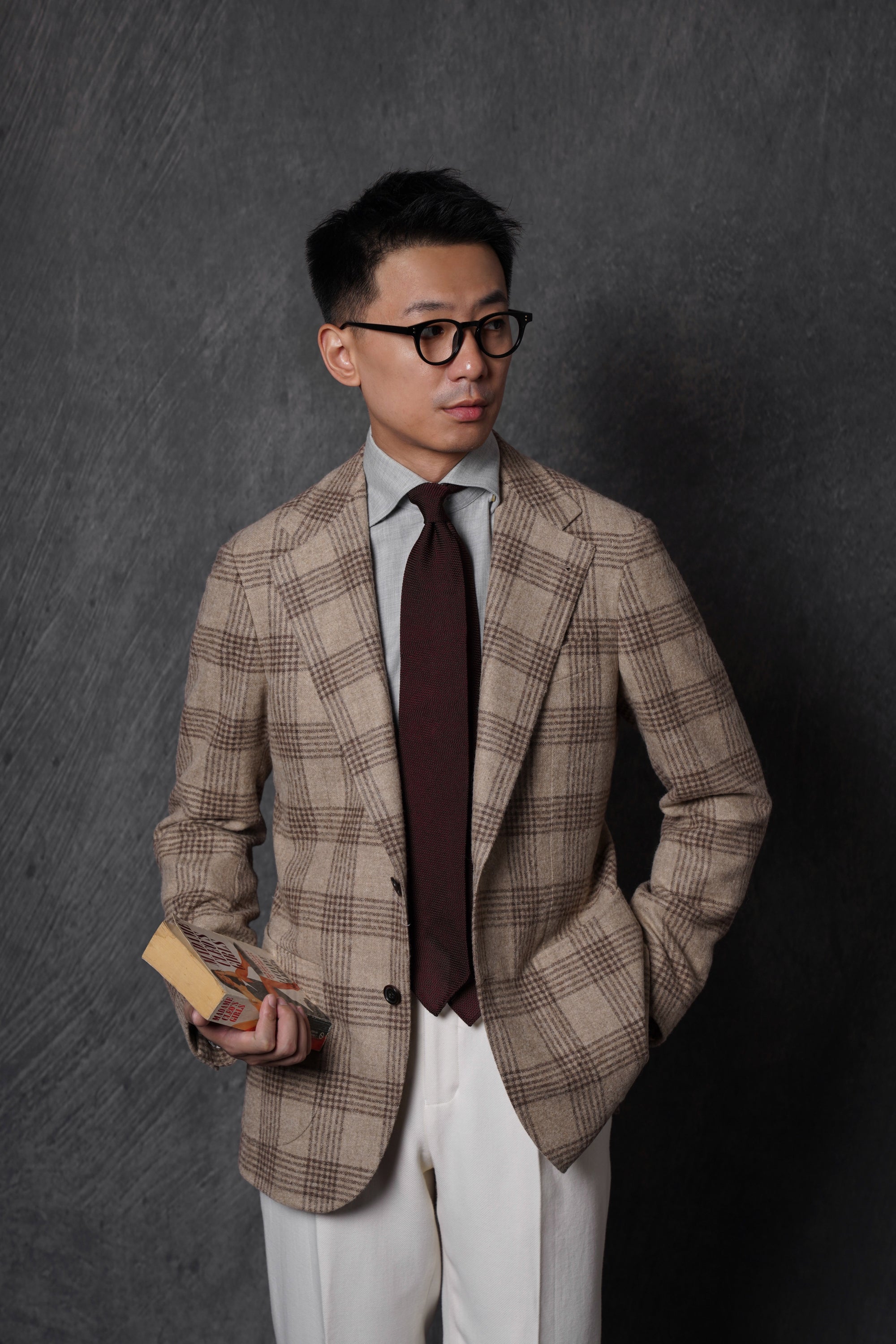 Creamy Camel Glen Check Jacket #262