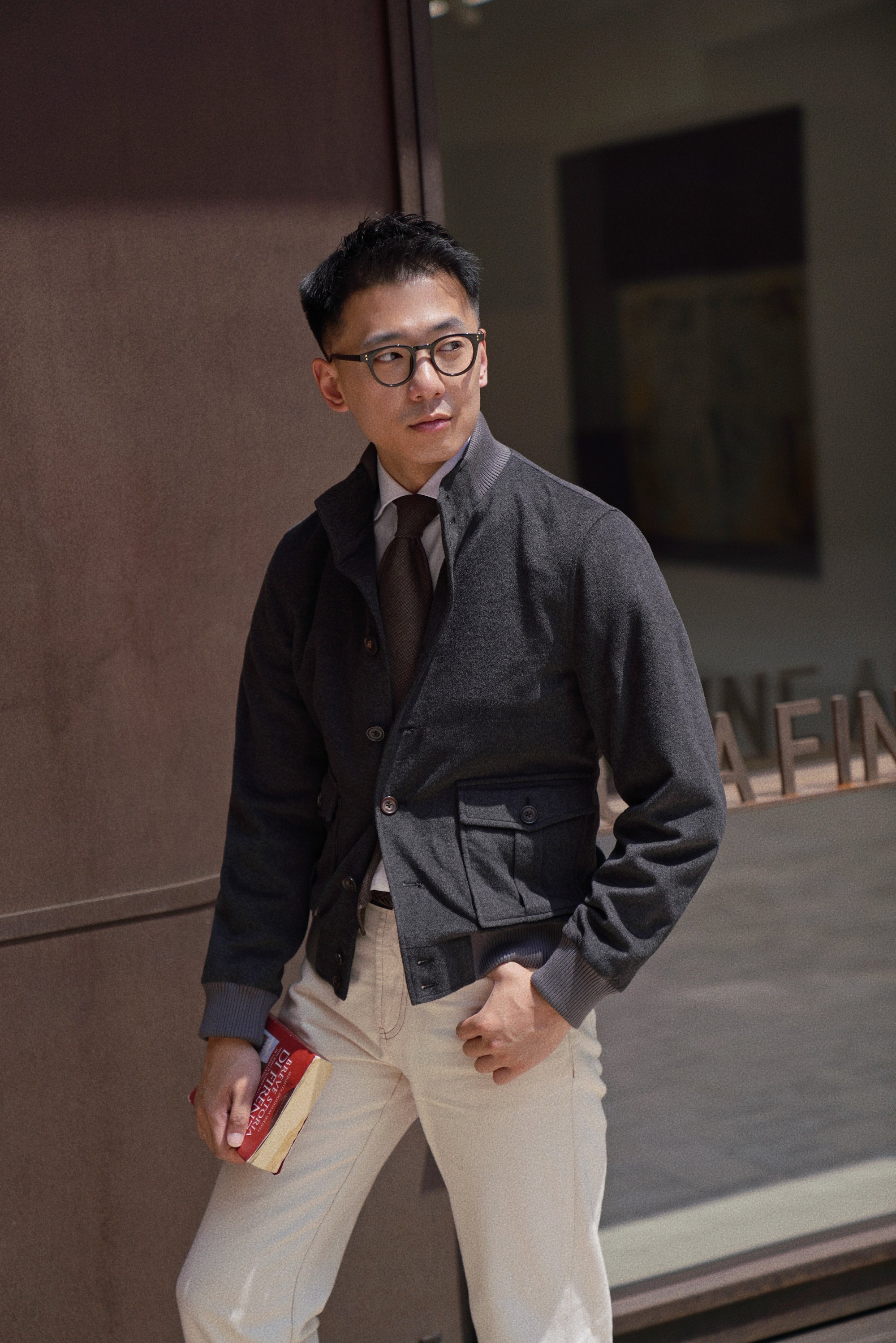 Charcoal Wool Camel Hair Silk A1 Jacket