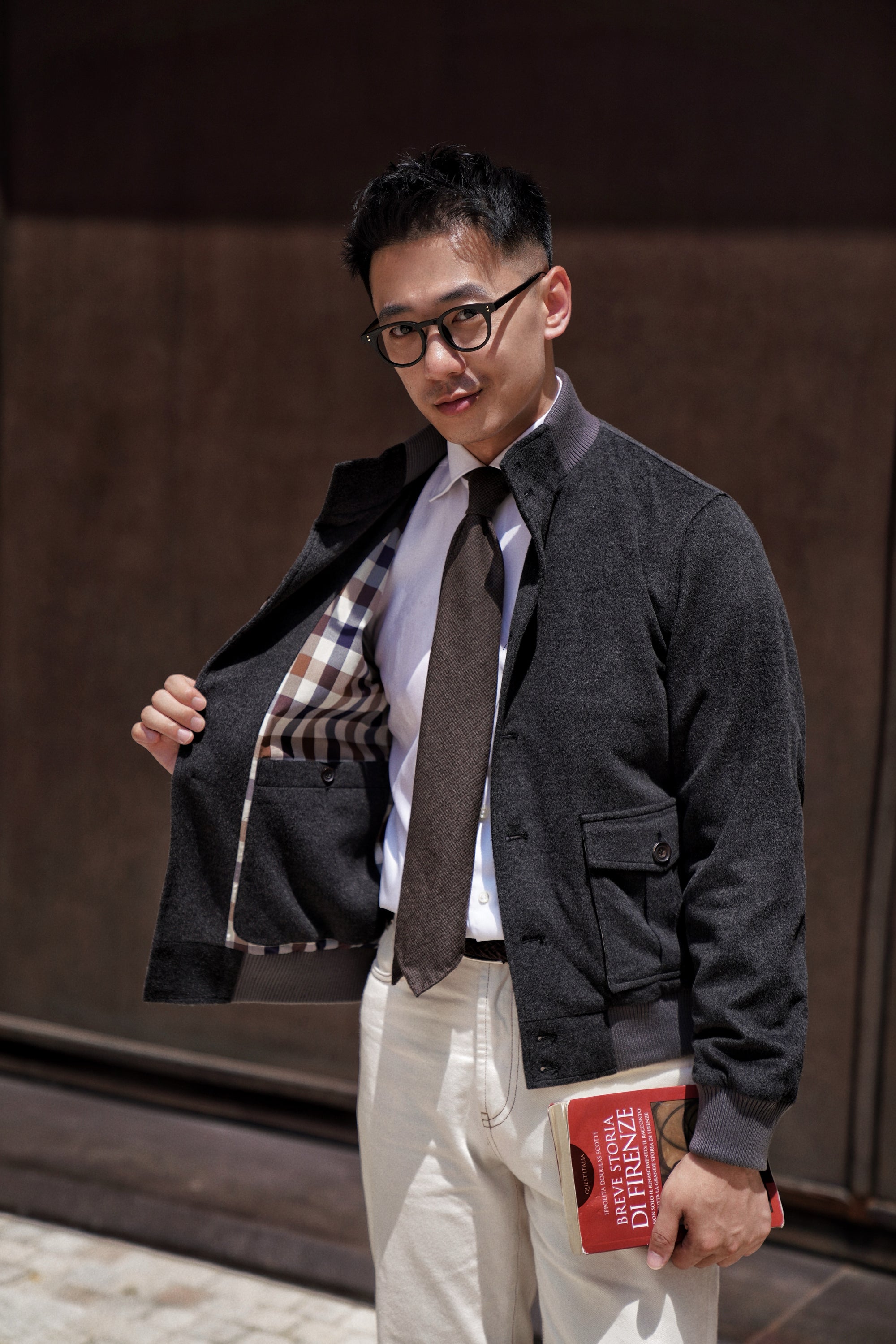 Charcoal Wool Camel Hair Silk A1 Jacket