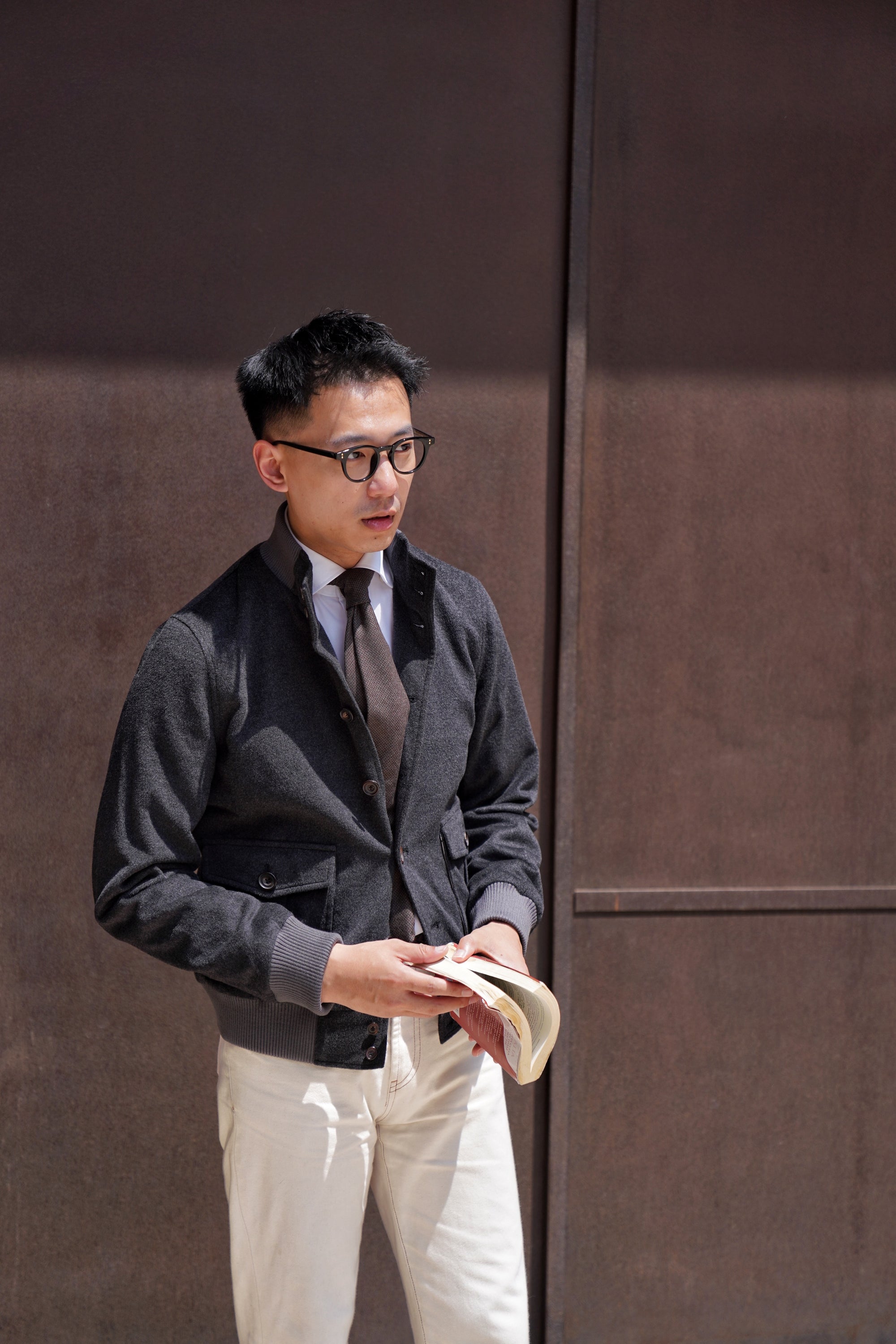Charcoal Wool Camel Hair Silk A1 Jacket