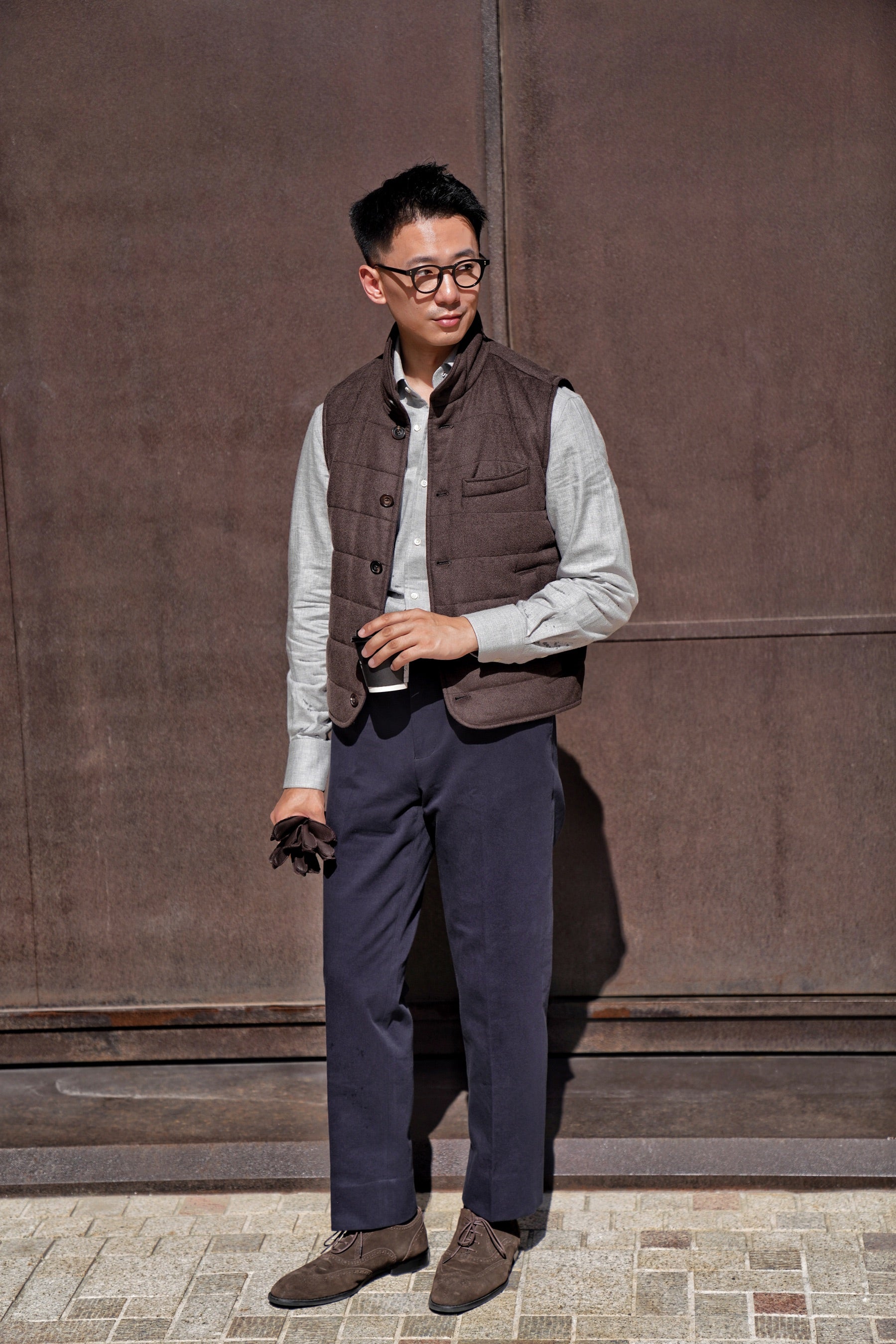Chocolate Wool Silk Gilet