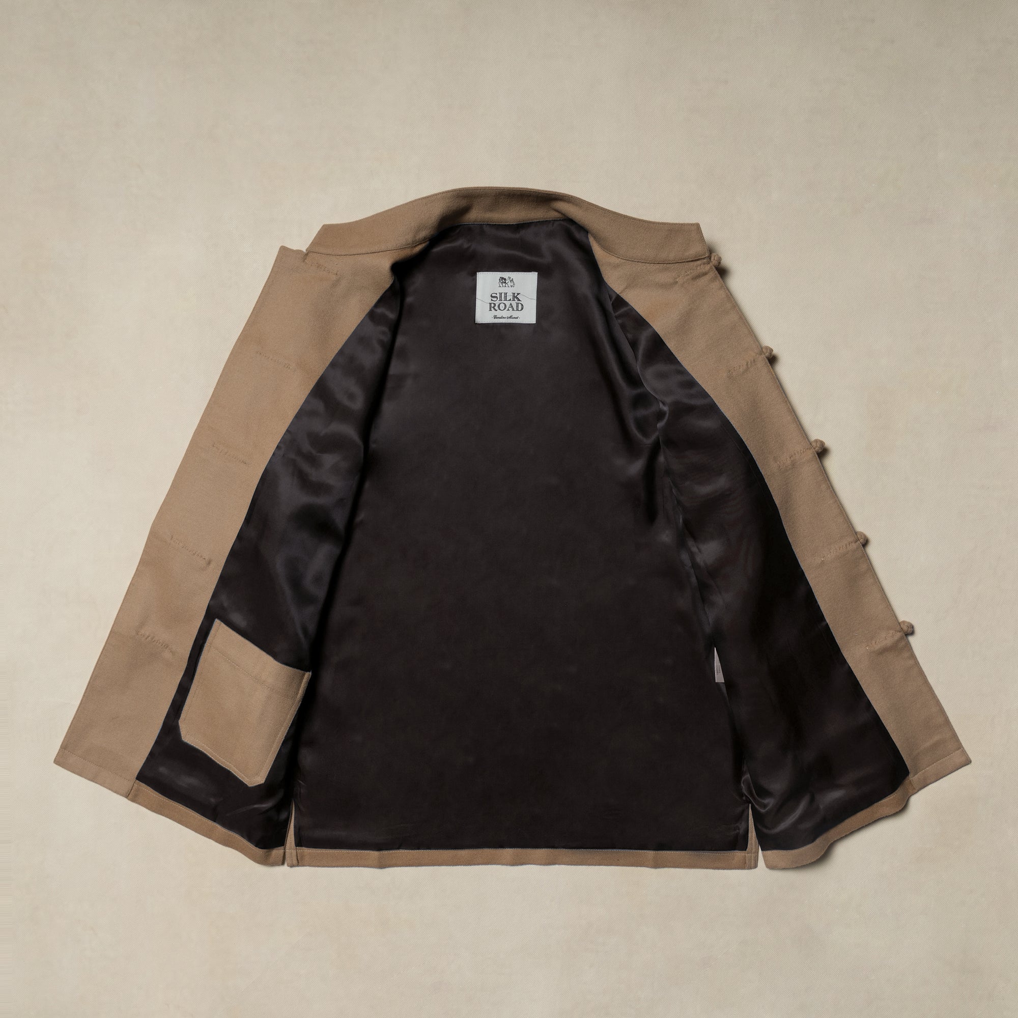 Camel Wool Silk Mandarin Jacket