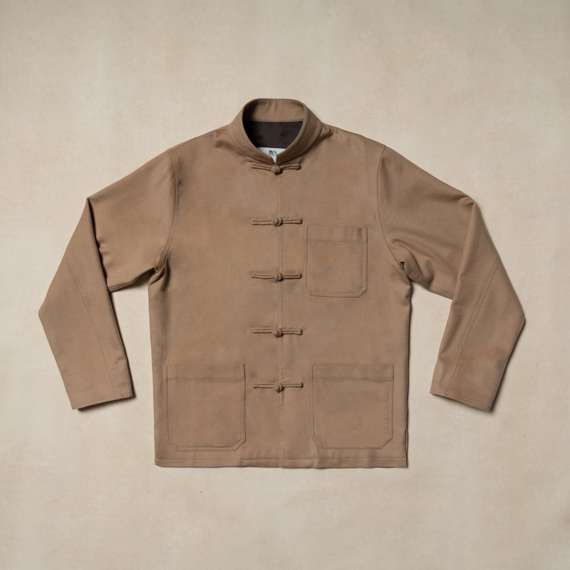 Camel Wool Silk Mandarin Jacket
