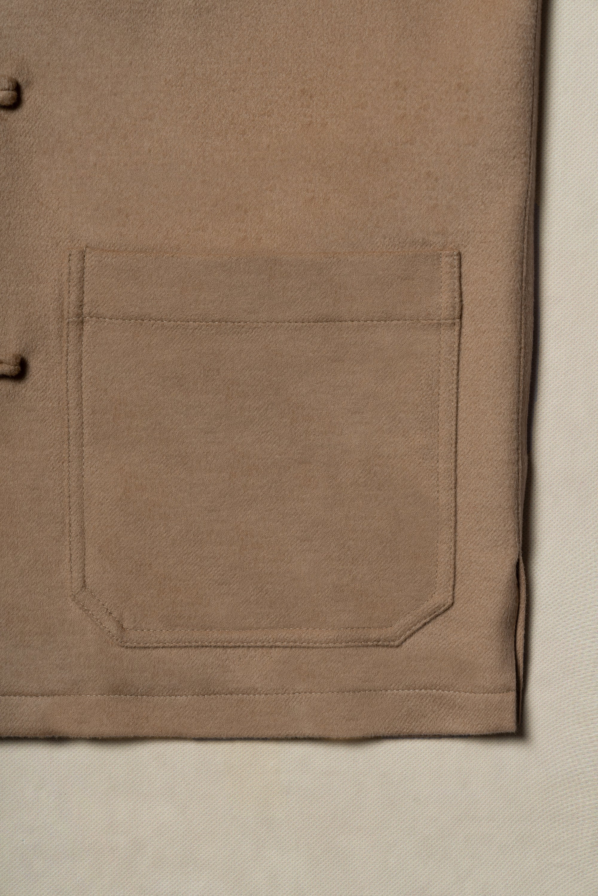 Camel Wool Silk Mandarin Jacket