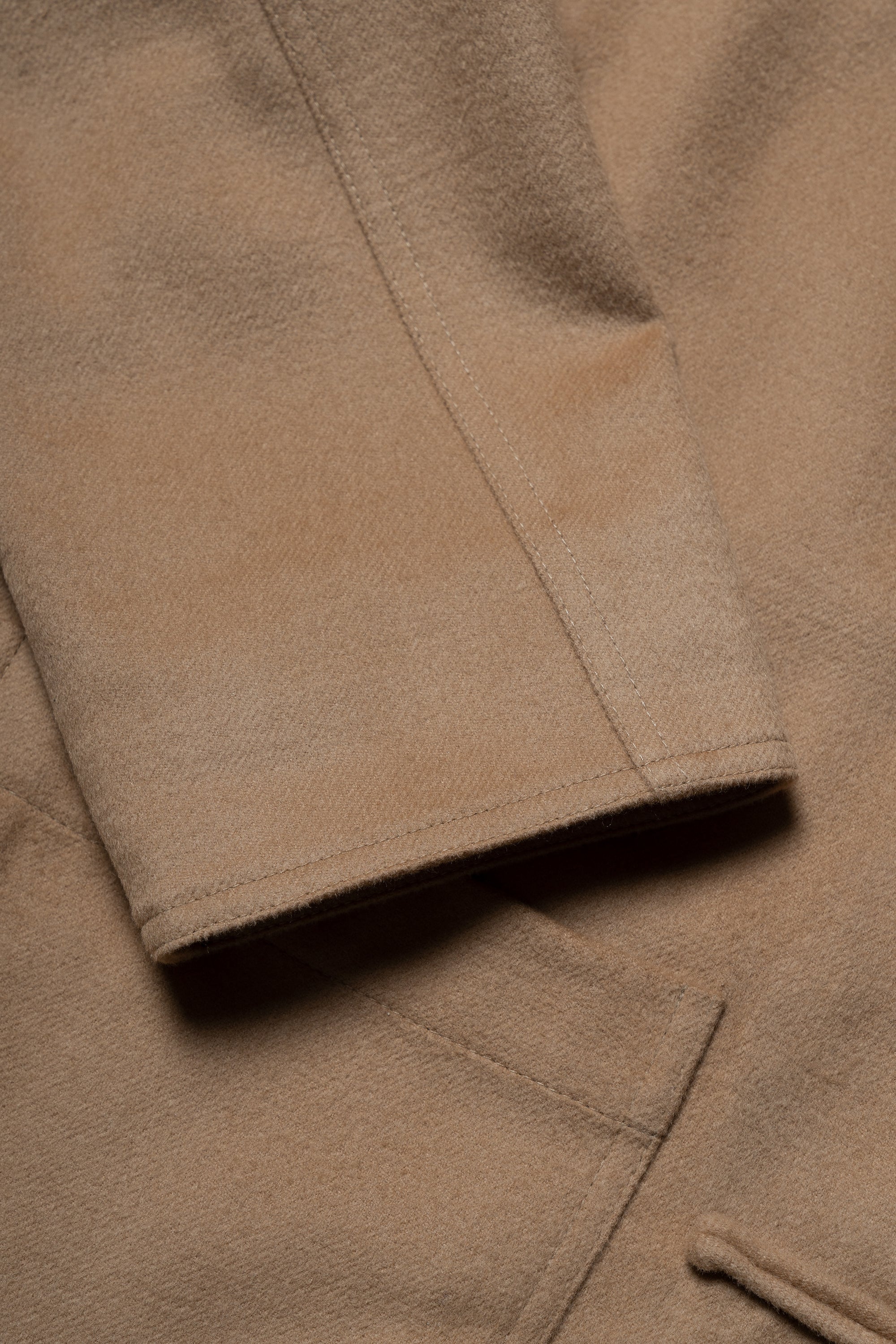 Camel Wool Silk Mandarin Jacket