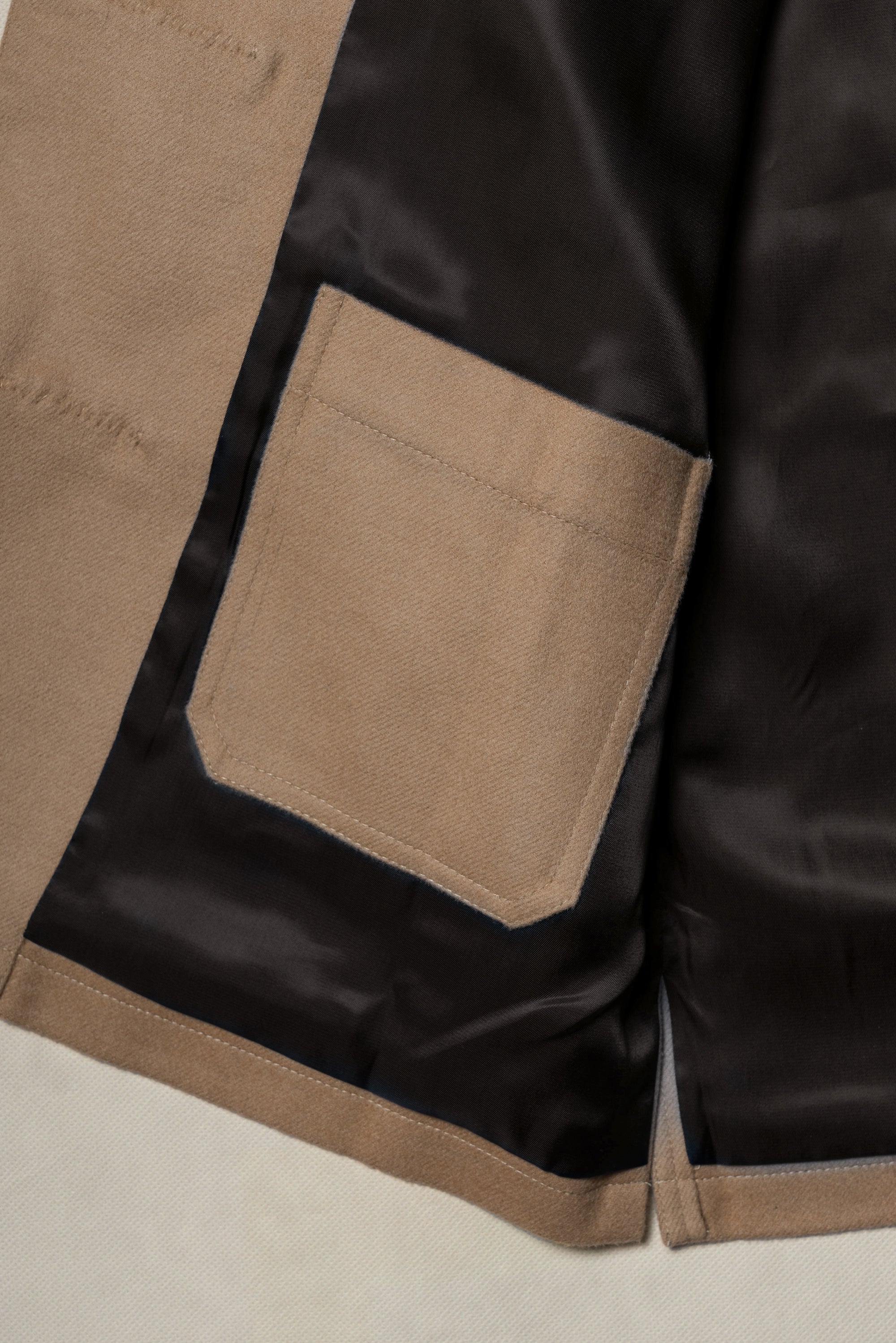 Camel Wool Silk Mandarin Jacket