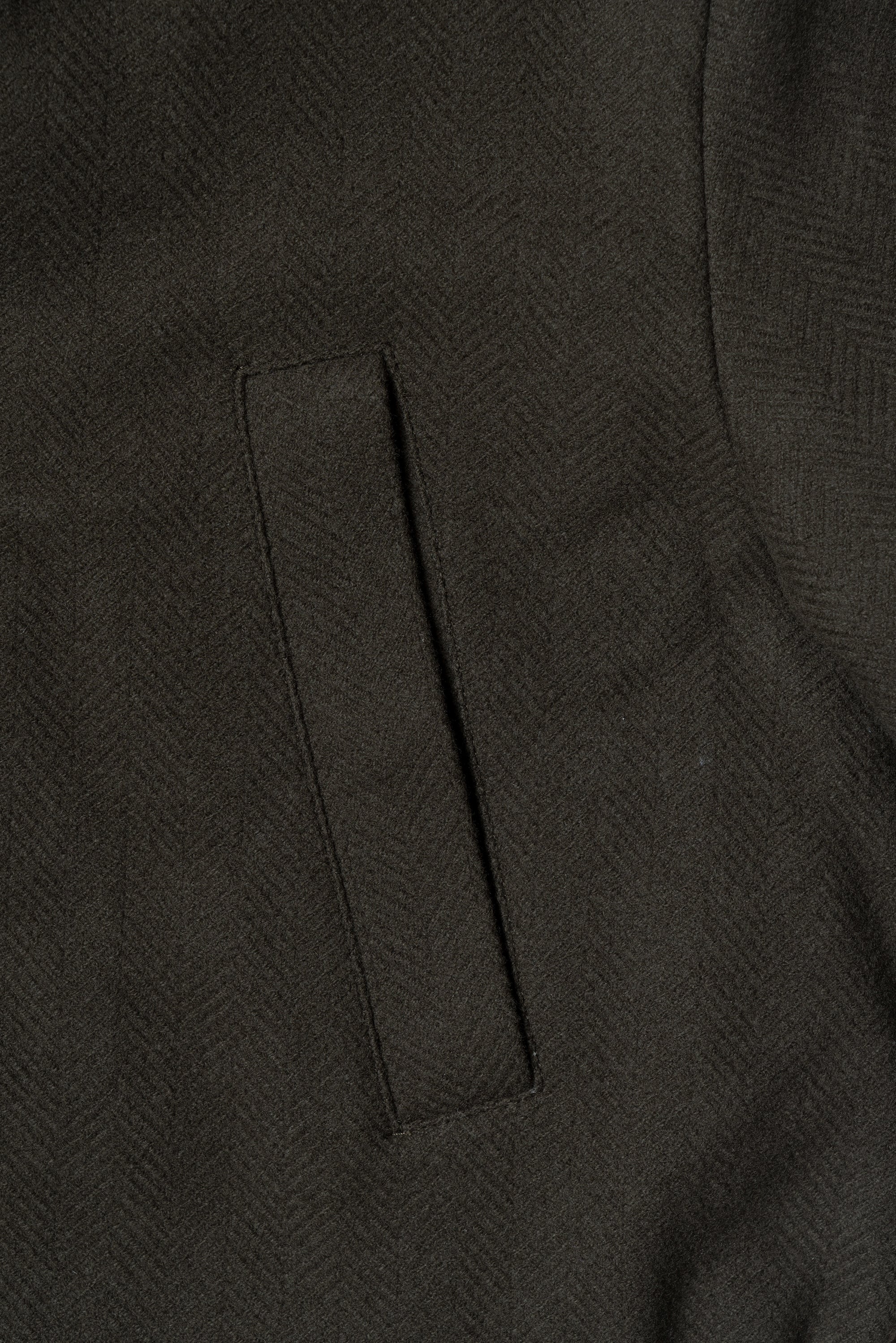 Olive Herringbone Wool Cashmere N3B Parka