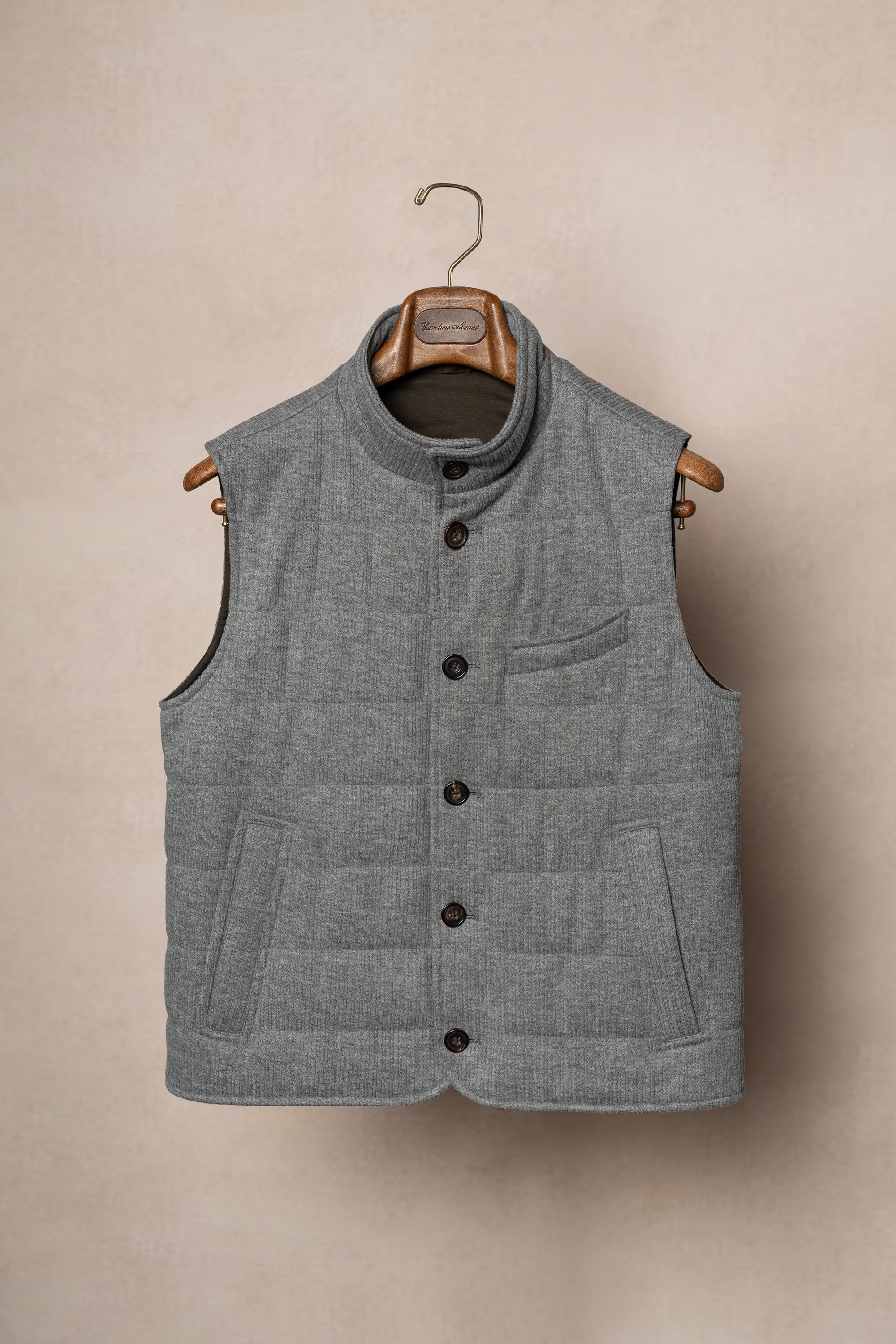 Mid Grey Corduroy Gilet