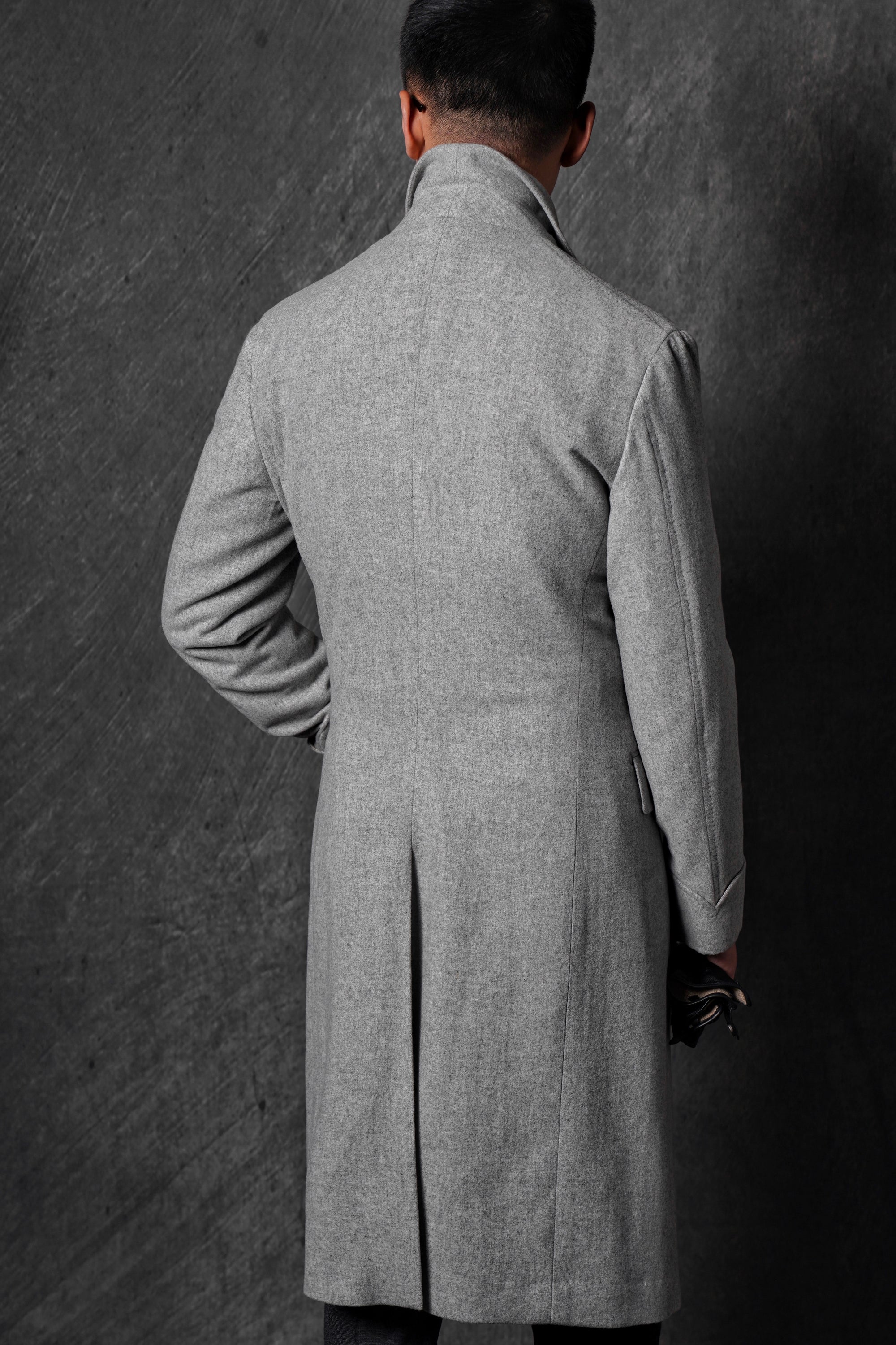 MTO Light Grey Wool Cashmere Chesterfield Coat
